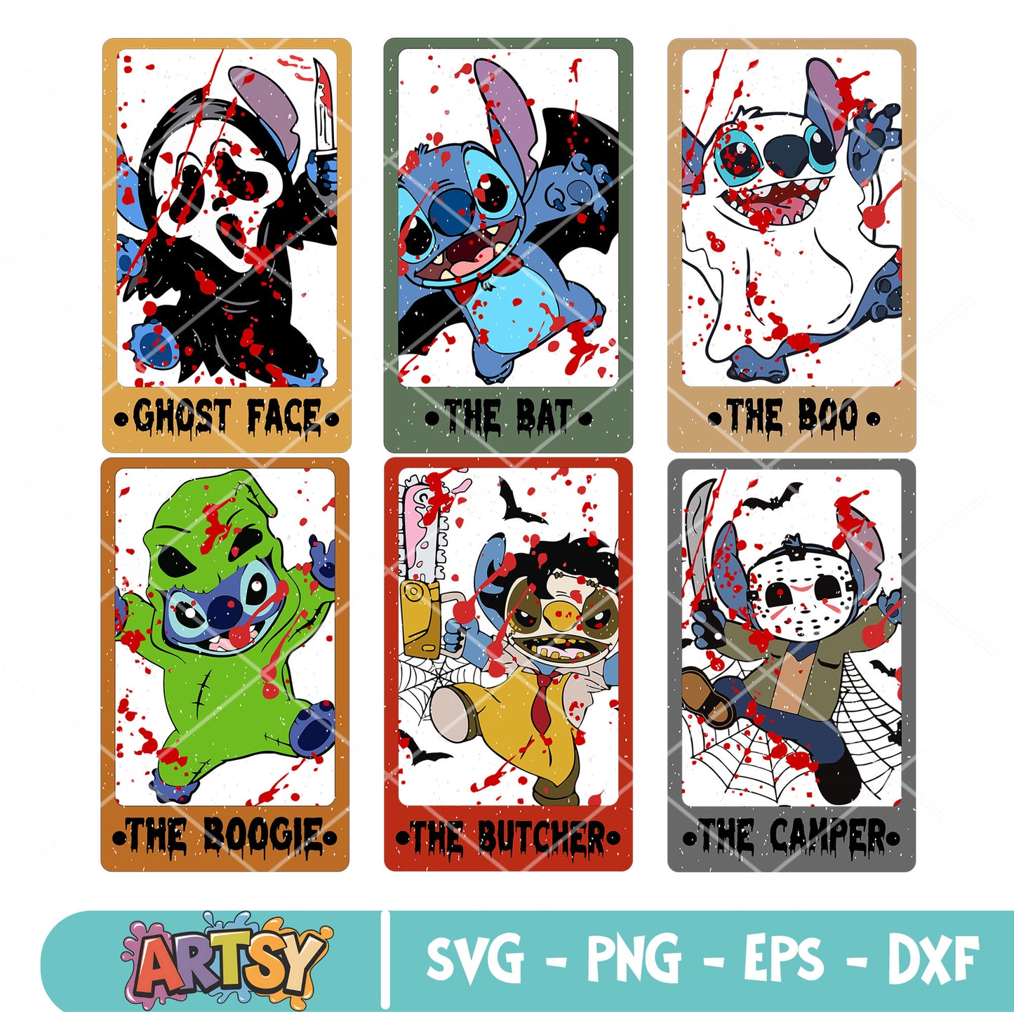 Horror stitch disney svg bundle, horror movies svg, stitch halloween svg