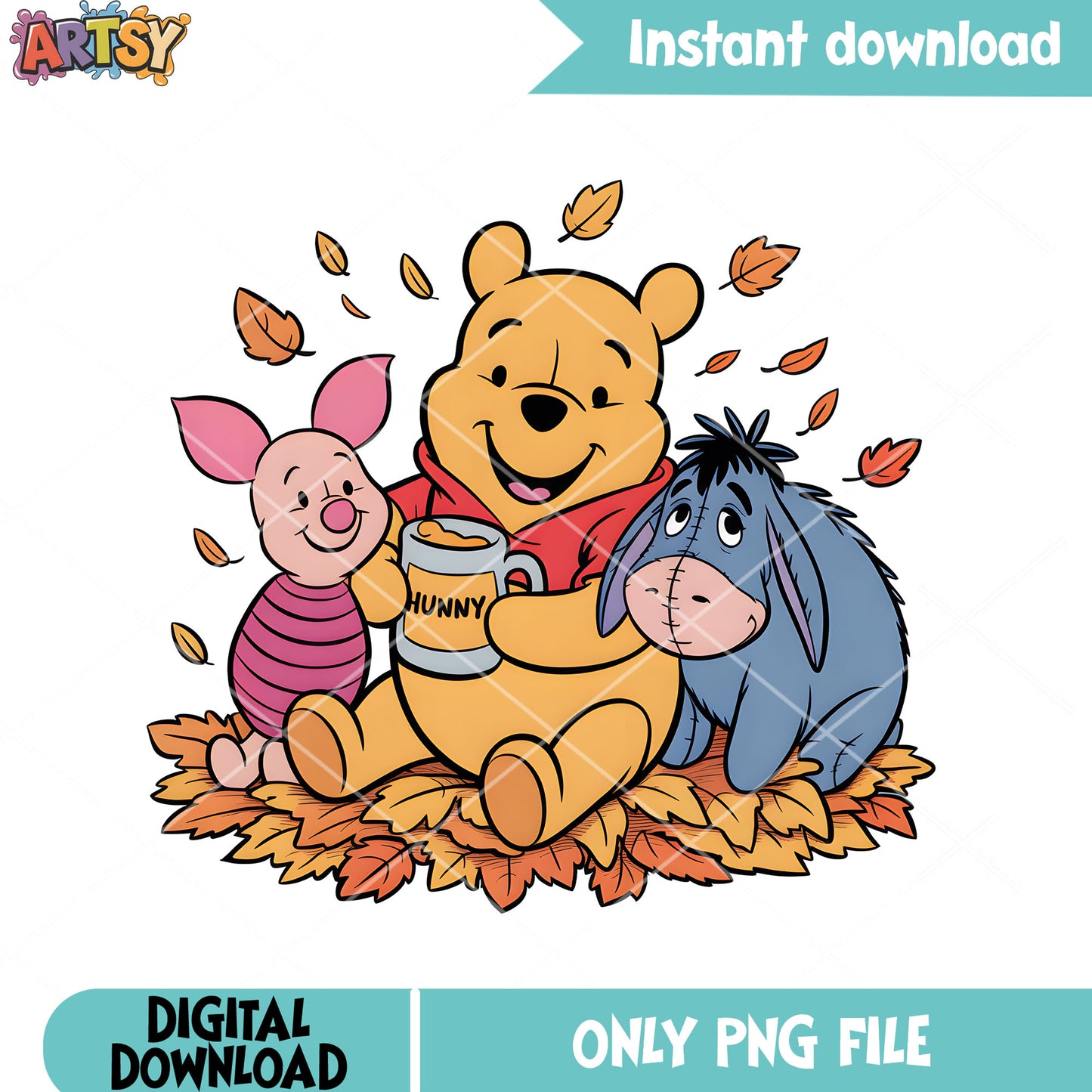 Hunny pooh poster png, winnie the pooh png, pooh poster png