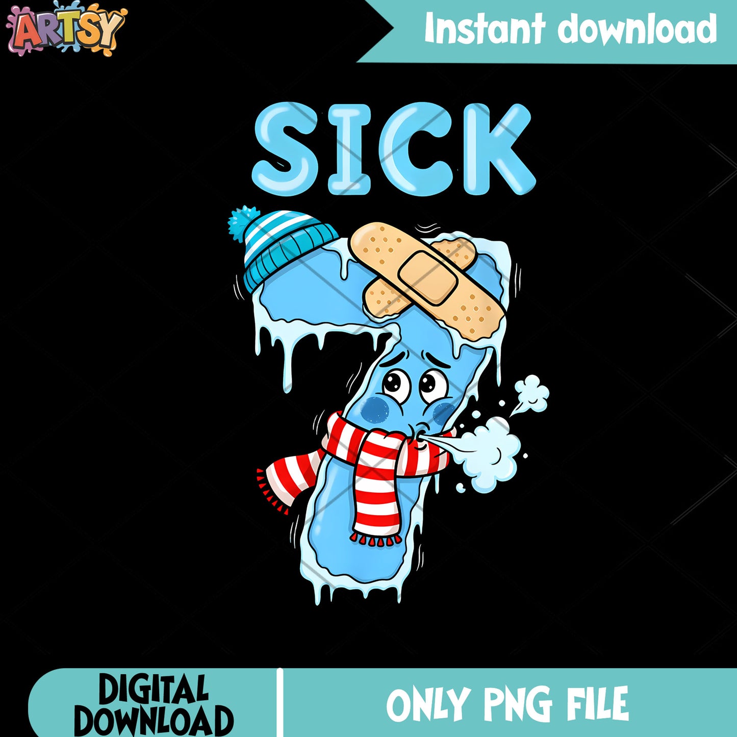 Ice snow sick 7 beanie png, merry christmas png, scraf png