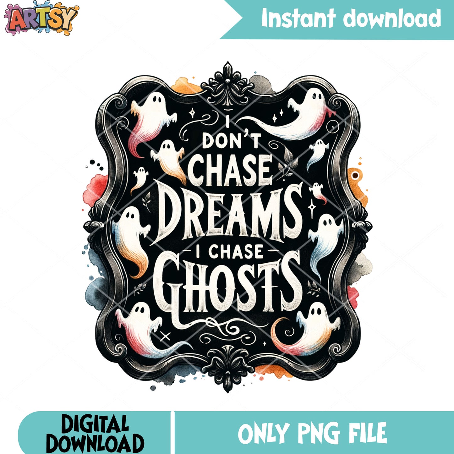I chase ghost png, ghost mirror png, halloween scary png