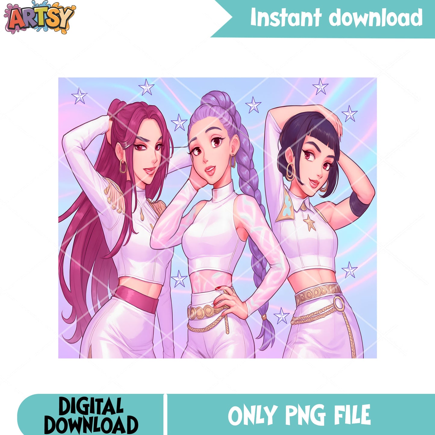 Idols super star huntrix png, demon hunters kpop png, huntrix movie png
