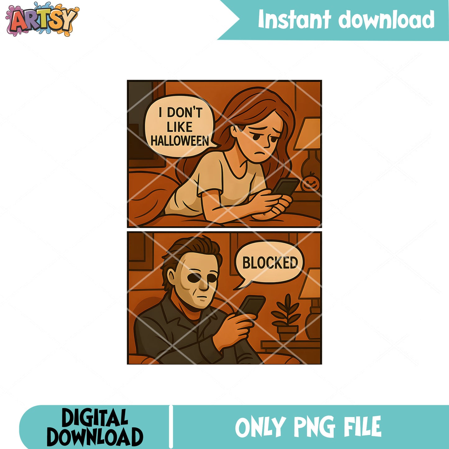 I dont like halloween blocked png, funny halloween png, halloween kills png