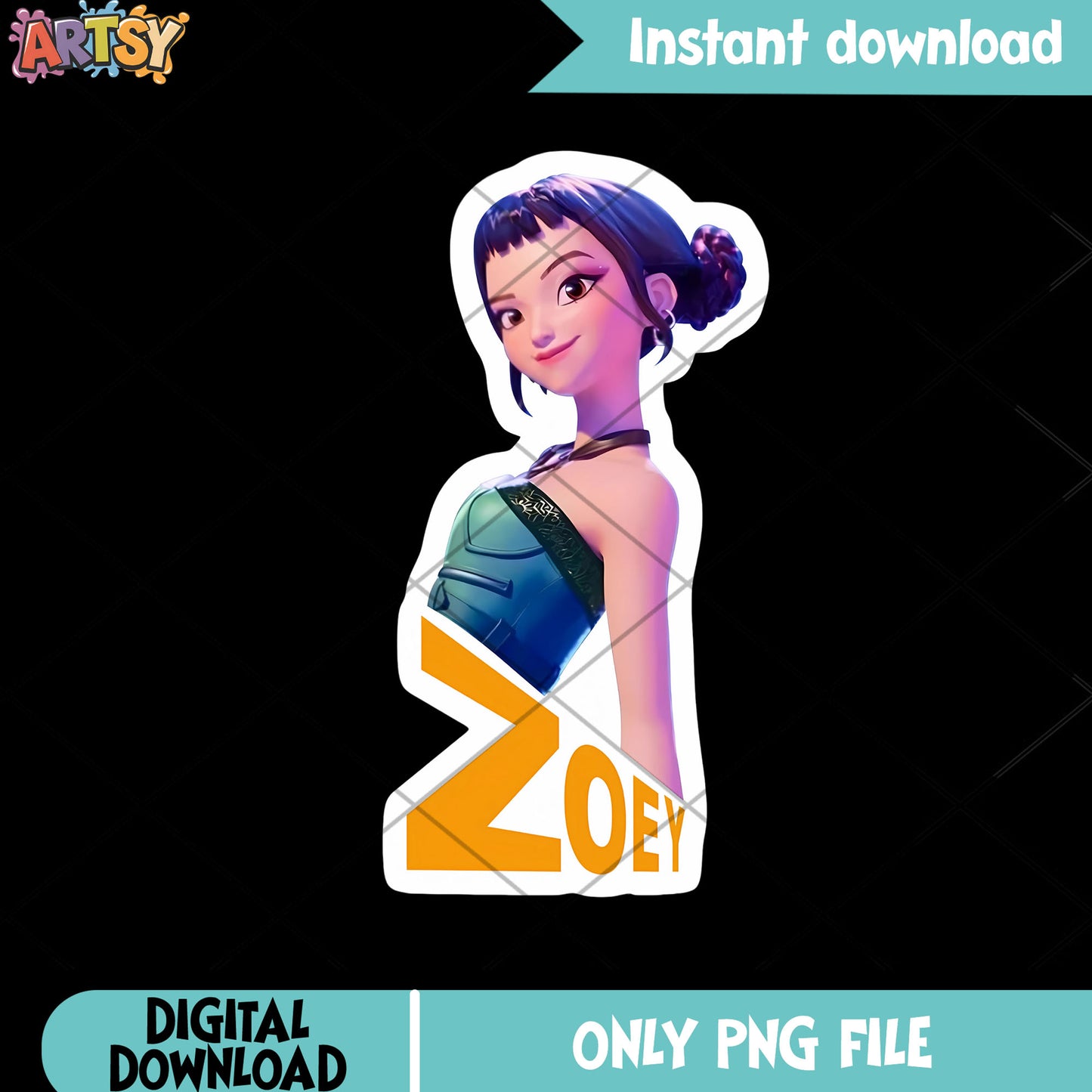 Image zoey lovely huntrix png, zoey huntrix png, huntrix movie png