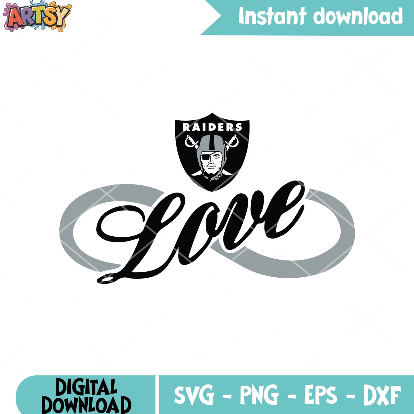 Infinity love for my football team raider svg, los angeles raiders svg