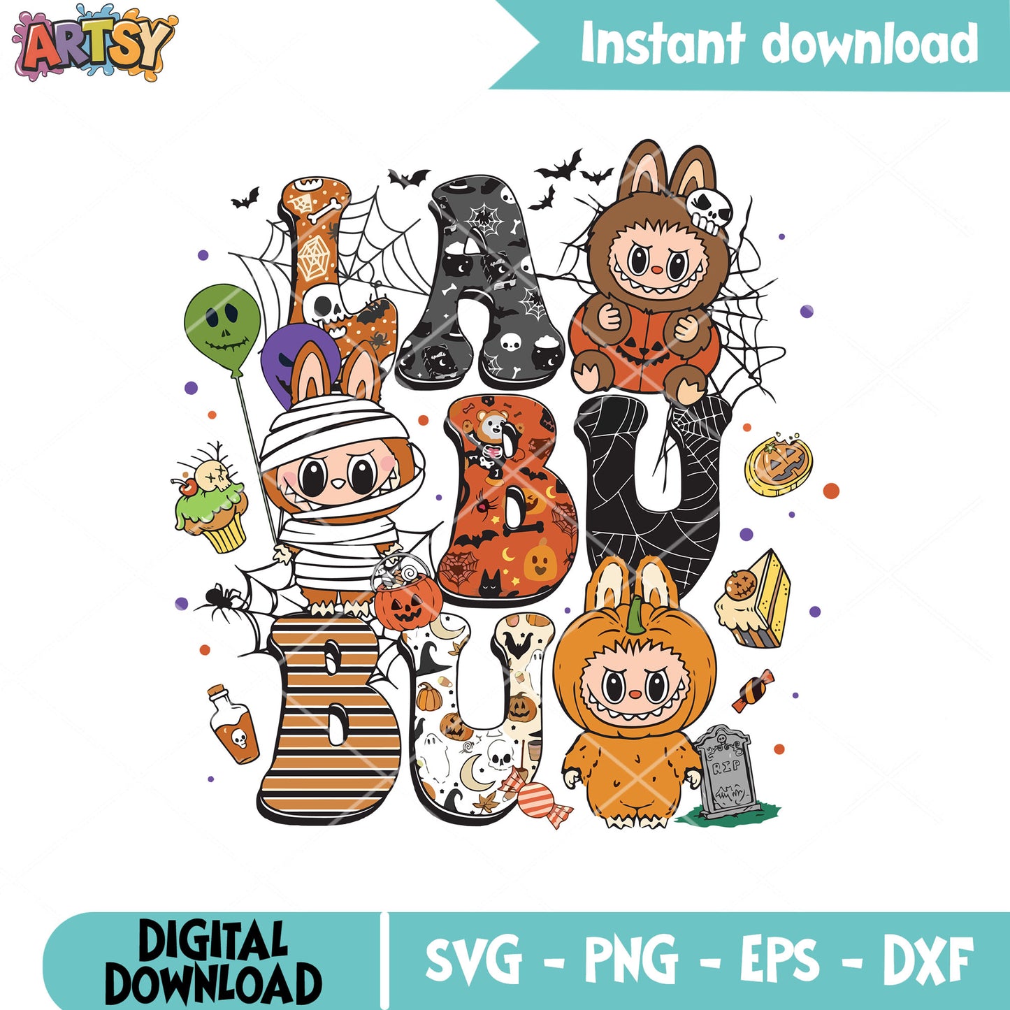 In labubu halloween vibes svg, halloween vibes svg, labubu halloween svg