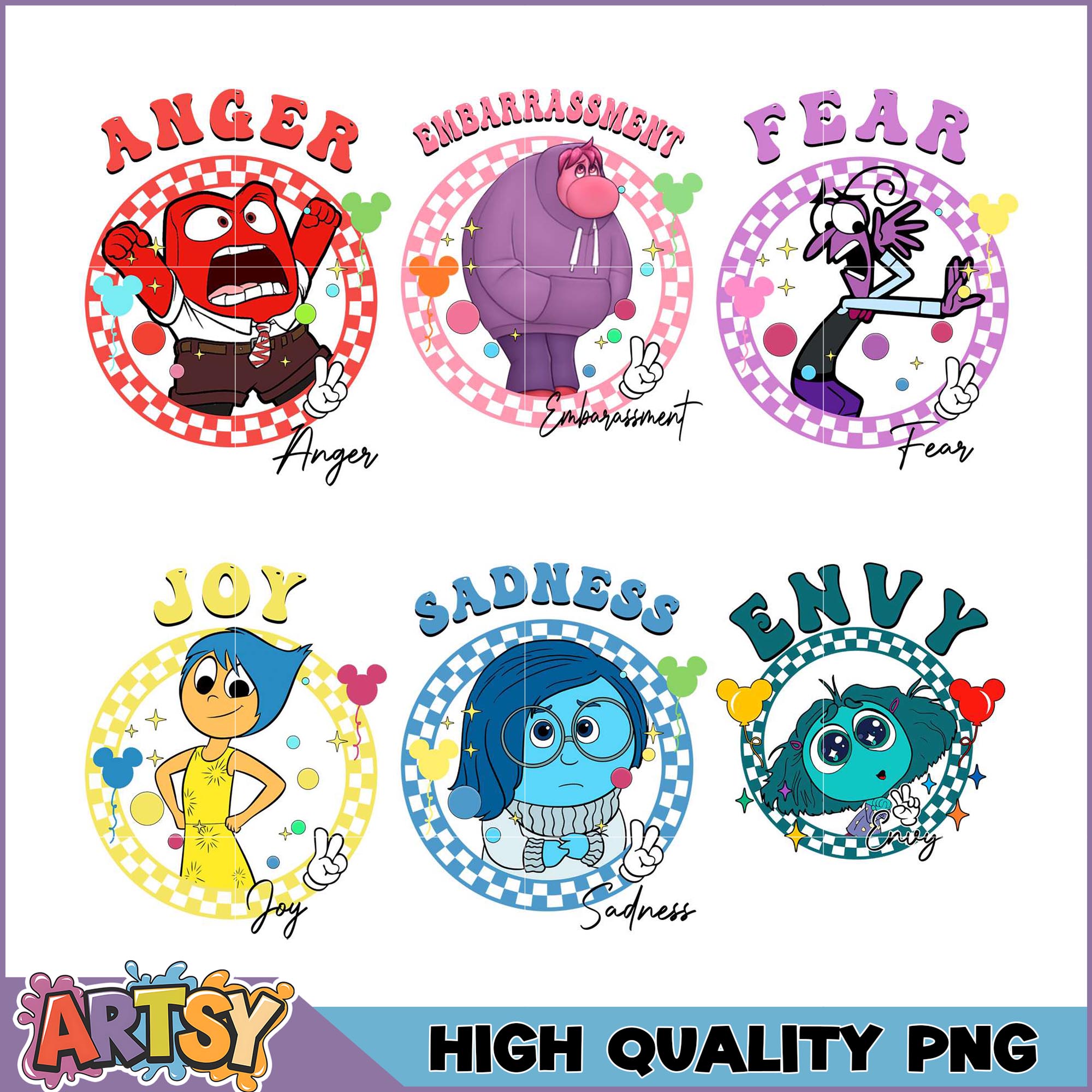 Inside Out PNG Bundle High-Quality Emotions Designs – Artsysvg