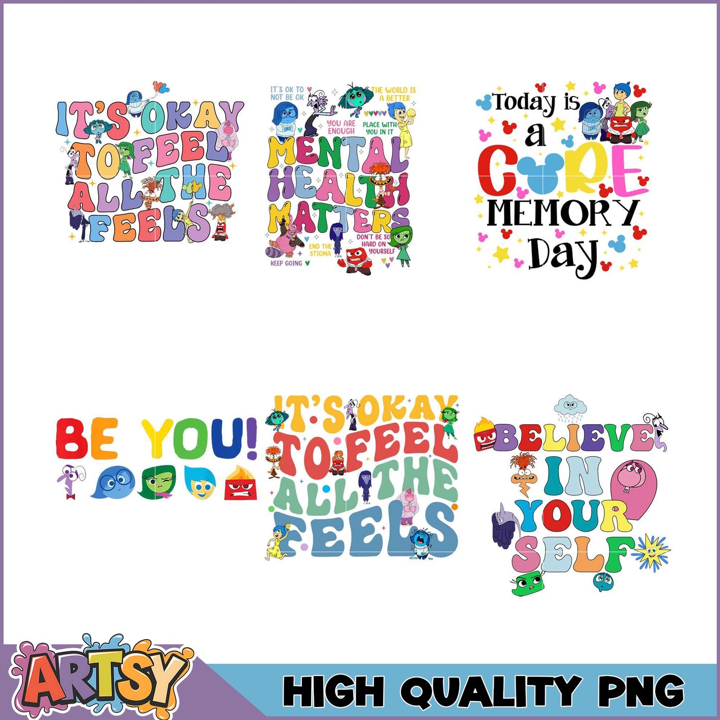Inside Out PNG Bundle Quotes & Characters