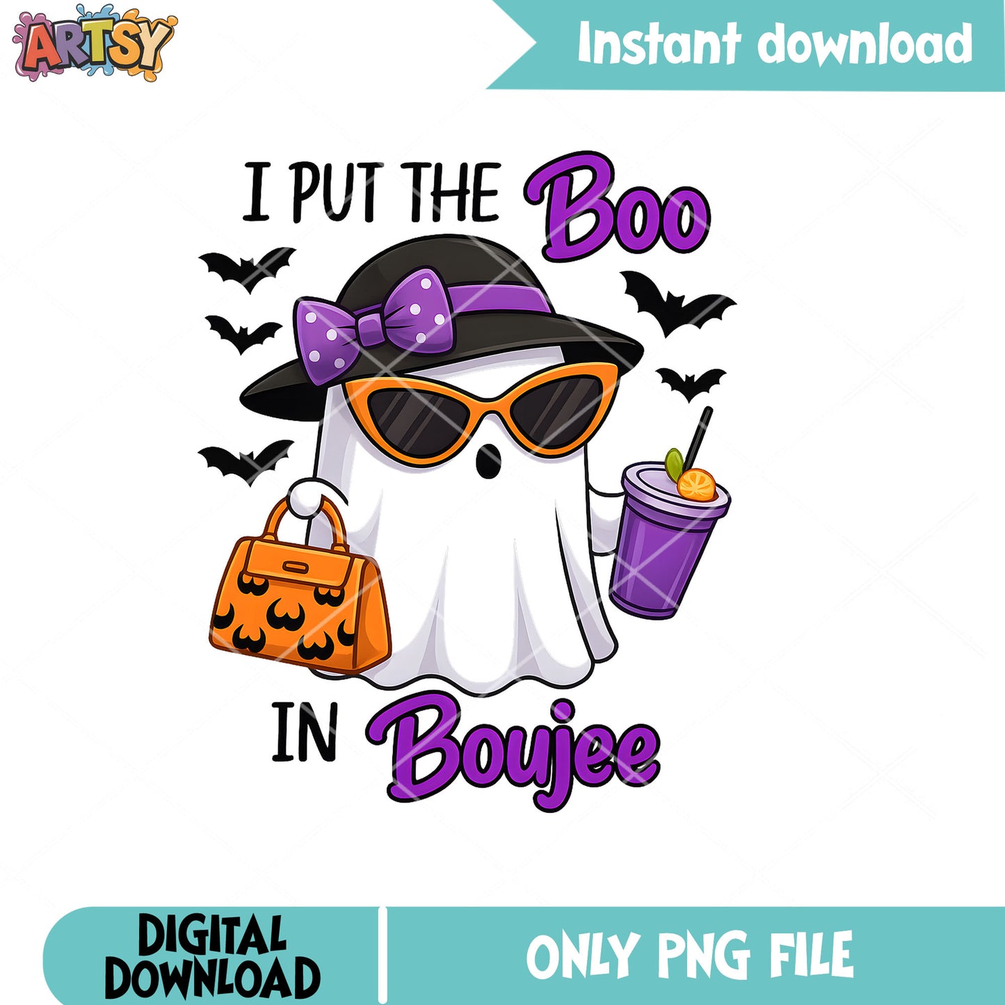 I put the boo boujee png, boo halloween png, boo quotes png