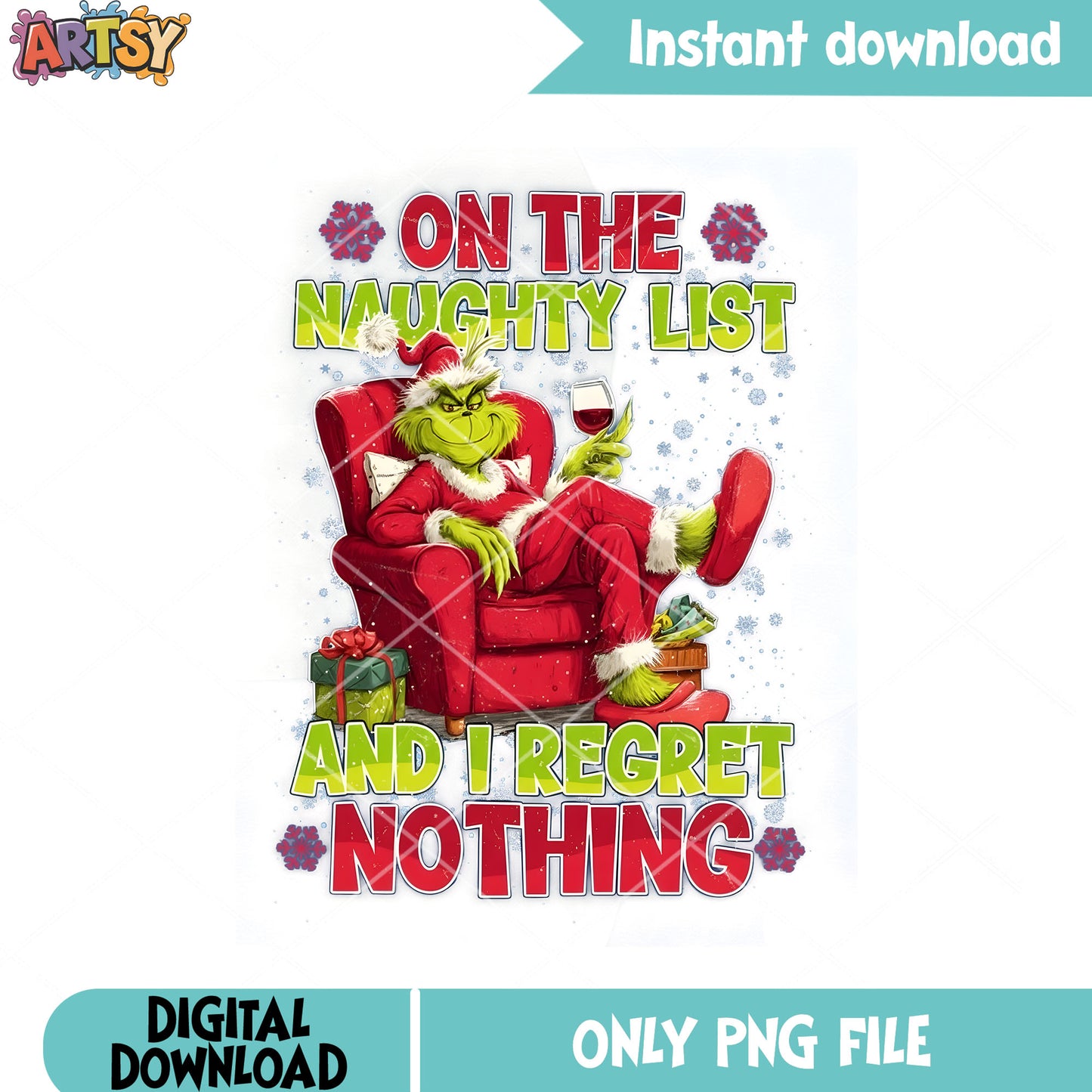 I regret nothing png, the grinch png, santa costume png