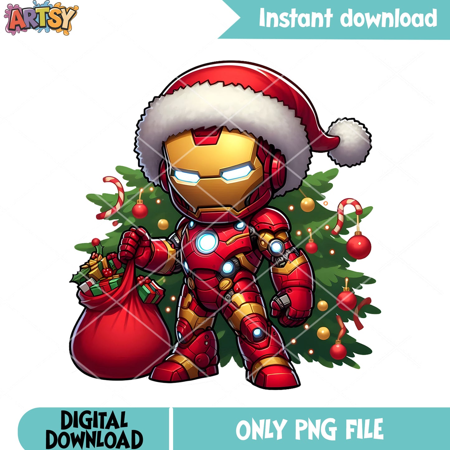 Iron man santa claus png, tony stark png, christmas gifts png