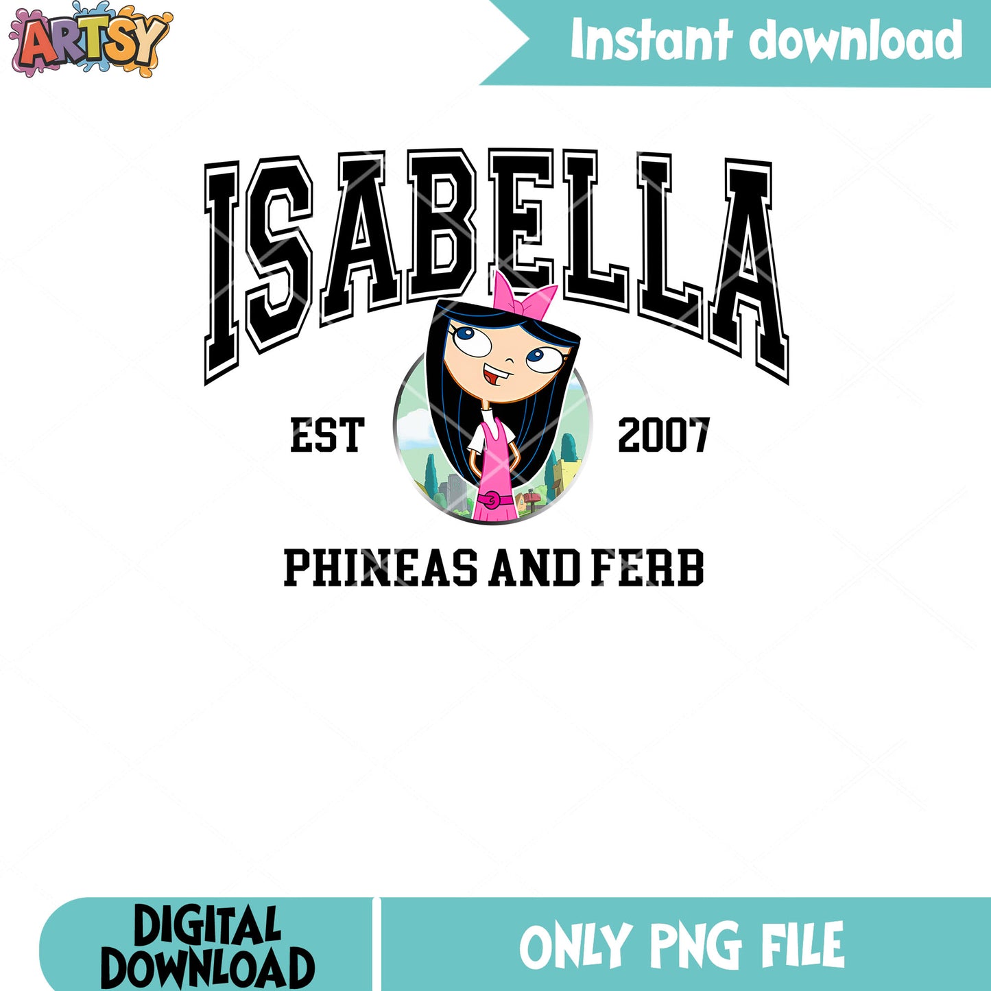 Isabella est 2007 png. phineas & ferb film png, isabella cartoon png