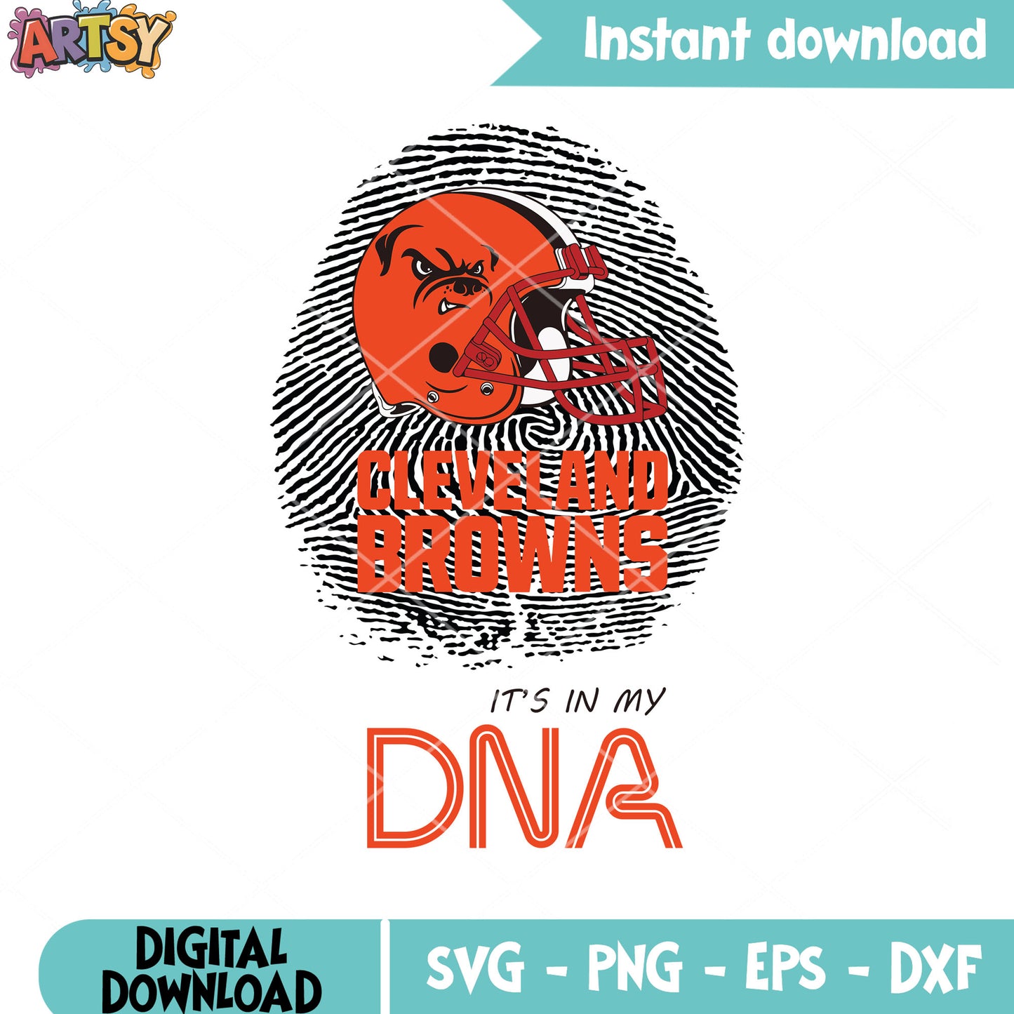 Its in my dna cleveland svg, cleveland browns svg, bull dog svg