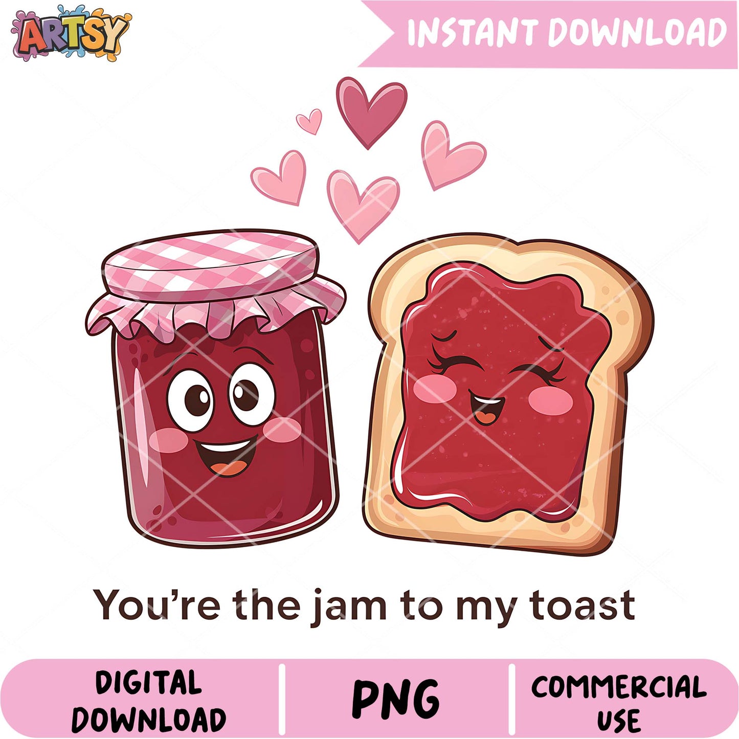 Jam Toast PNG Cute Couple Design