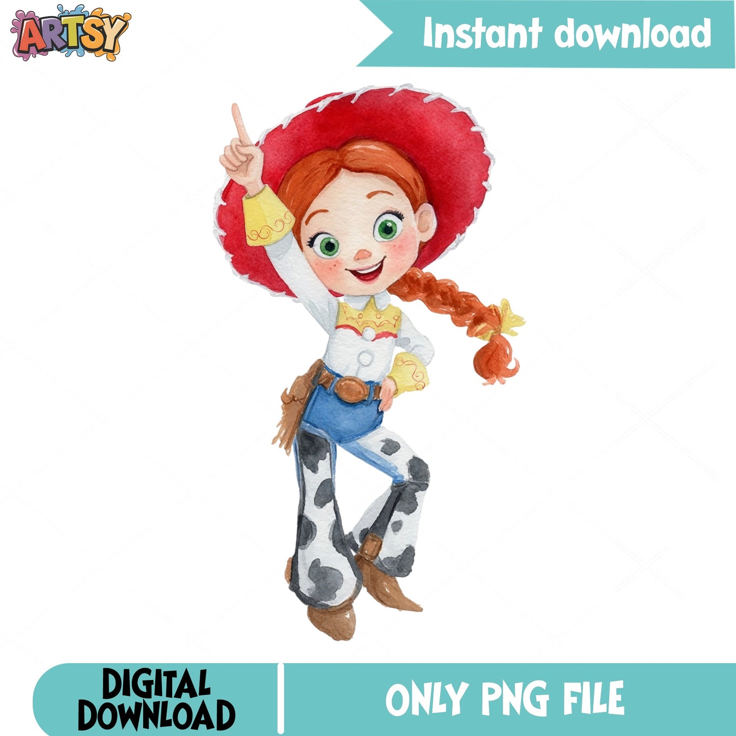 Jessie Toy Story PNG Clipart, Disney Cowgirl PNG, Watercolor PNG