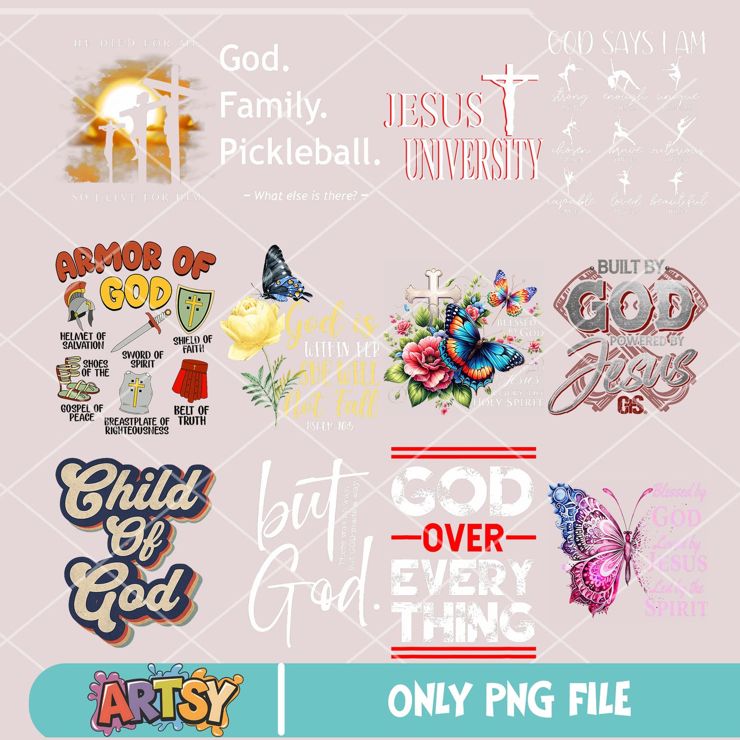 Jesus child of god png bundle, god is good png, jesus quotes png