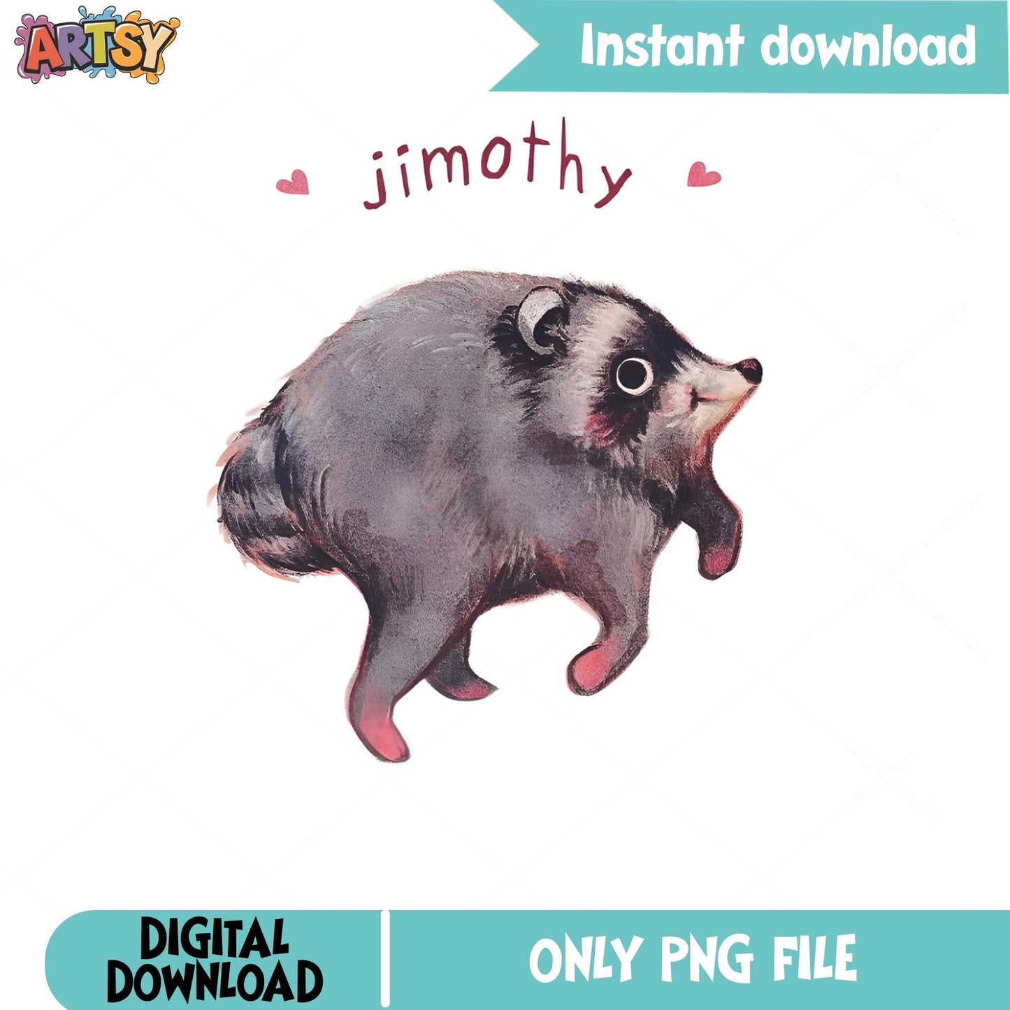 Jimothy Raccoon PNG, Cute Raccoon Clipart, Funny Animal PNG