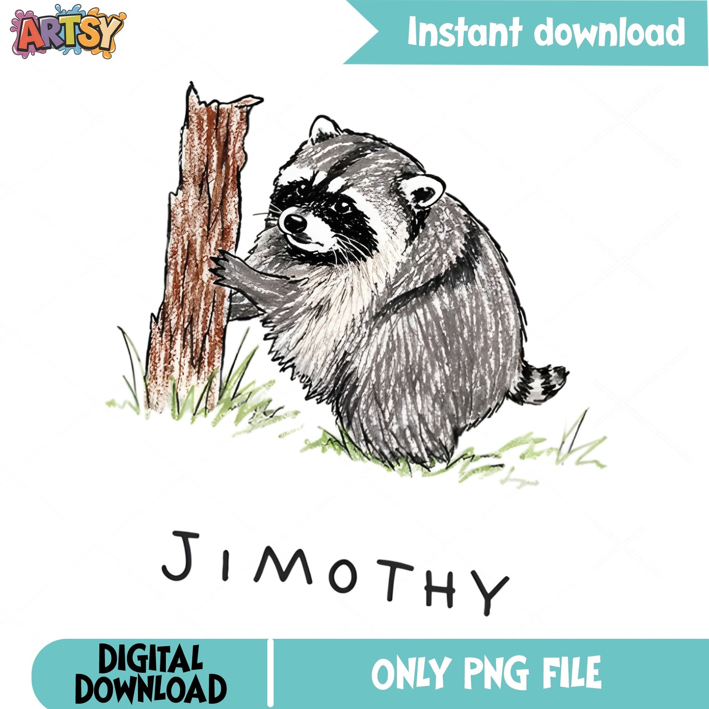 Jimothy Raccoon PNG, Funny Raccoon Clipart, Cute Raccoon PNG