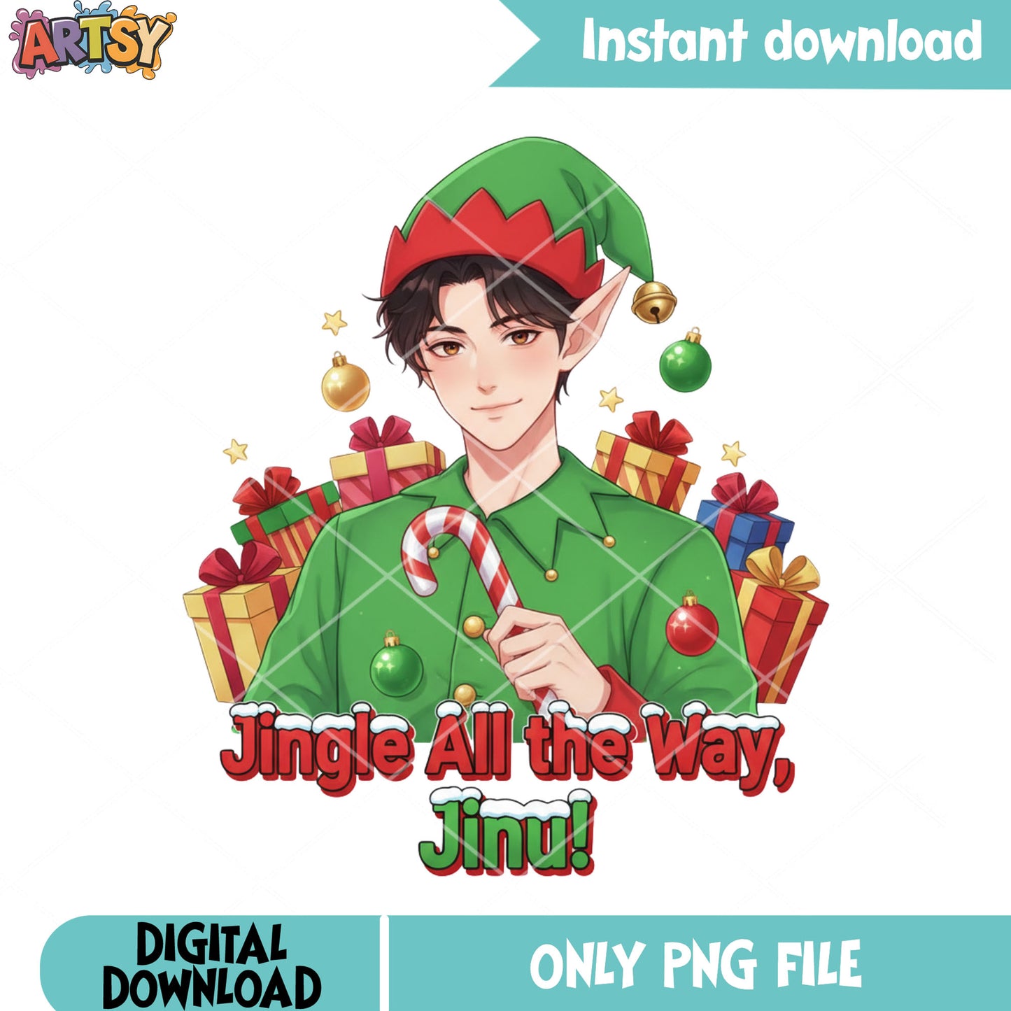 Jingle all the way jinu png, merry christmas png, saja boys png