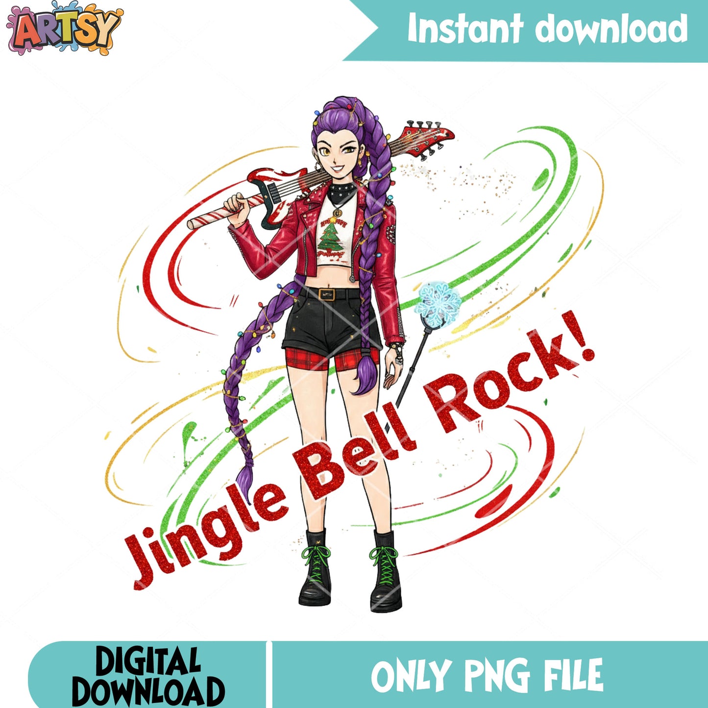 Jingle bell rock png, merry christmas png, rimu huntrix png