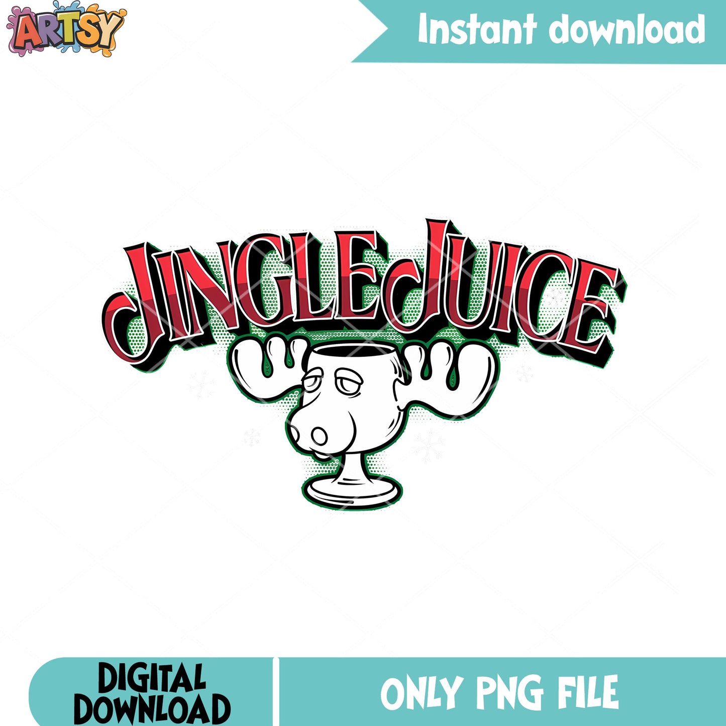 Jingle juice reindeer png, reindeer funny christmas png, reindeer png