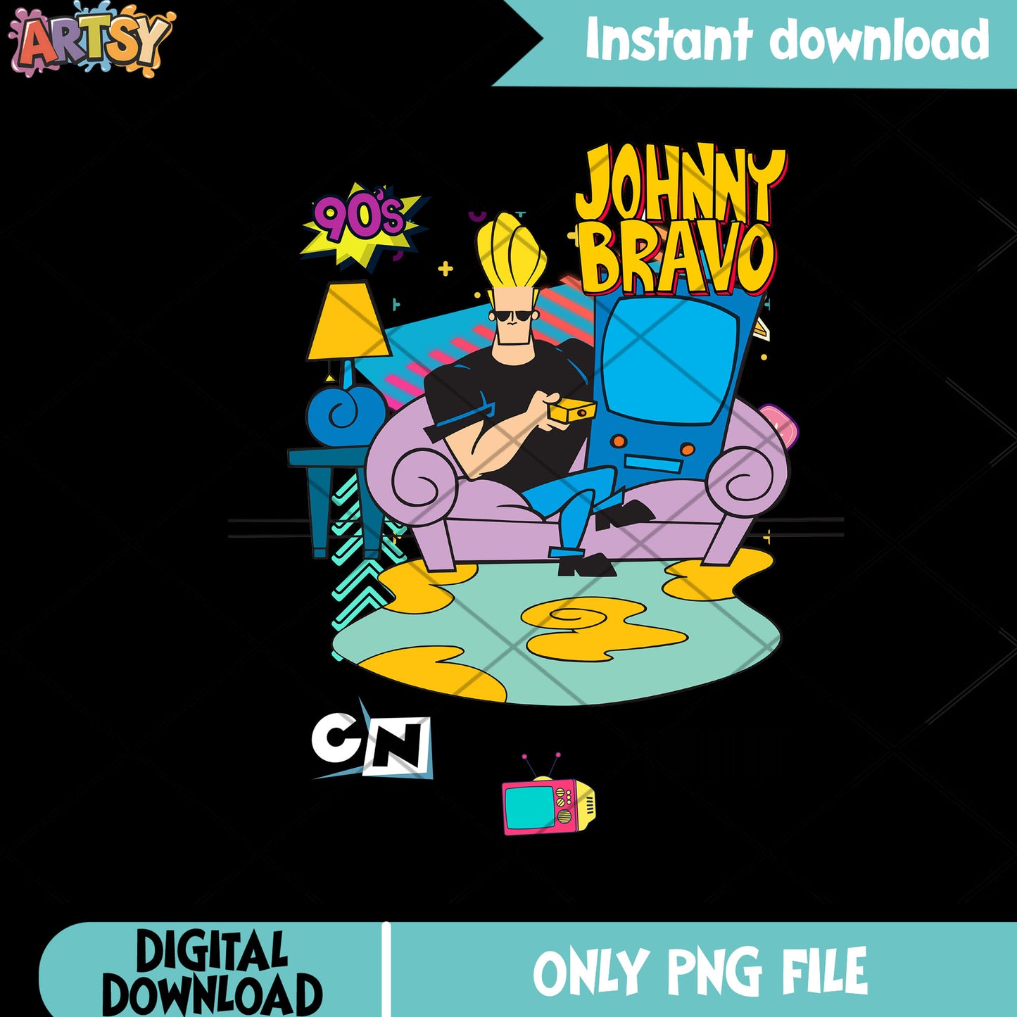 Johnny Bravo png, 90s style png, Cartoon Network png