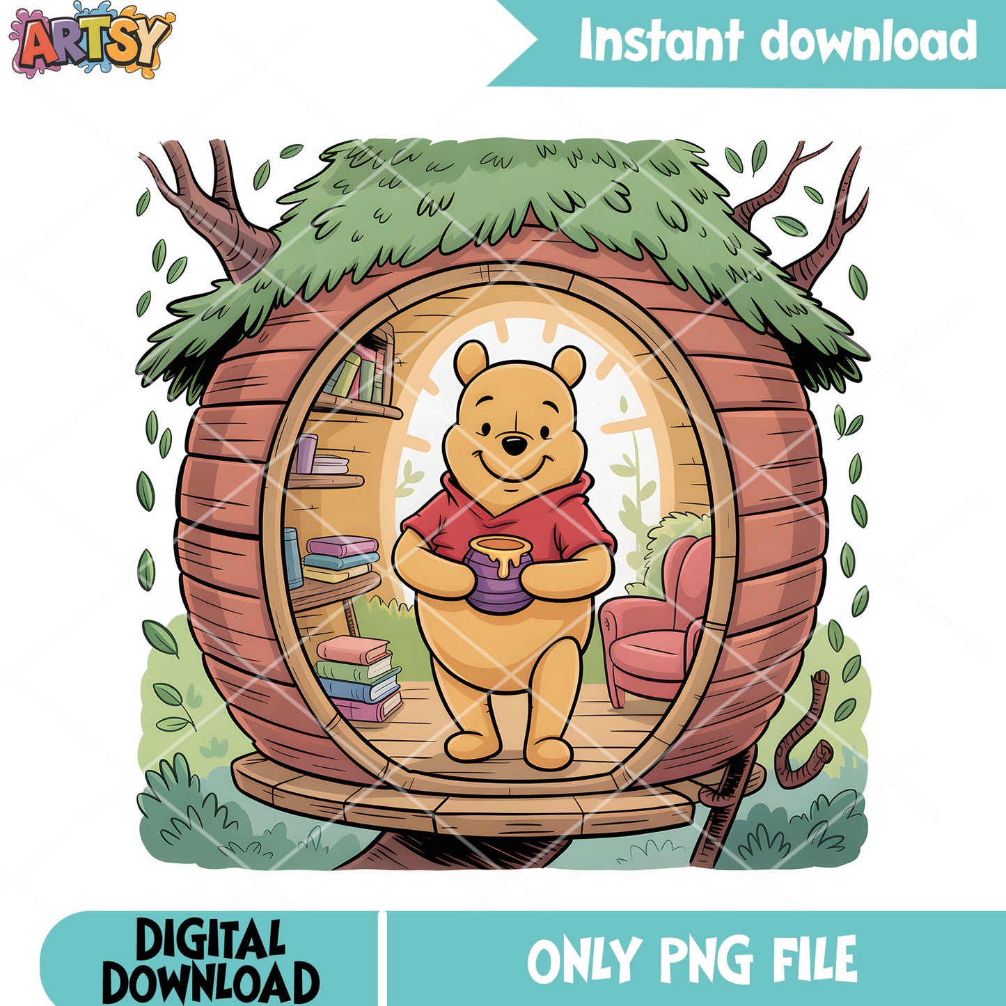 Jungle pooh winnie house png, disney pooh png, winnie the pooh png
