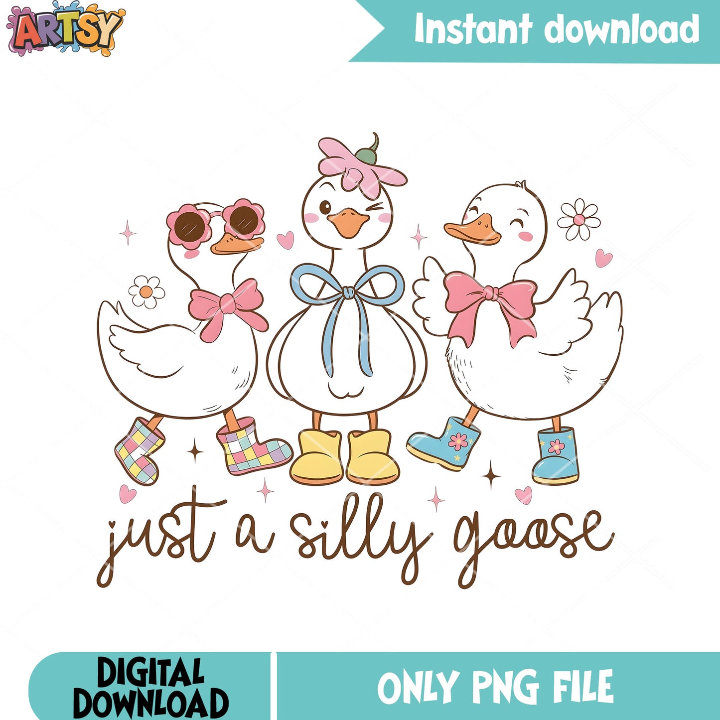 Just a silly goose png, cute goose png, funny goose png
