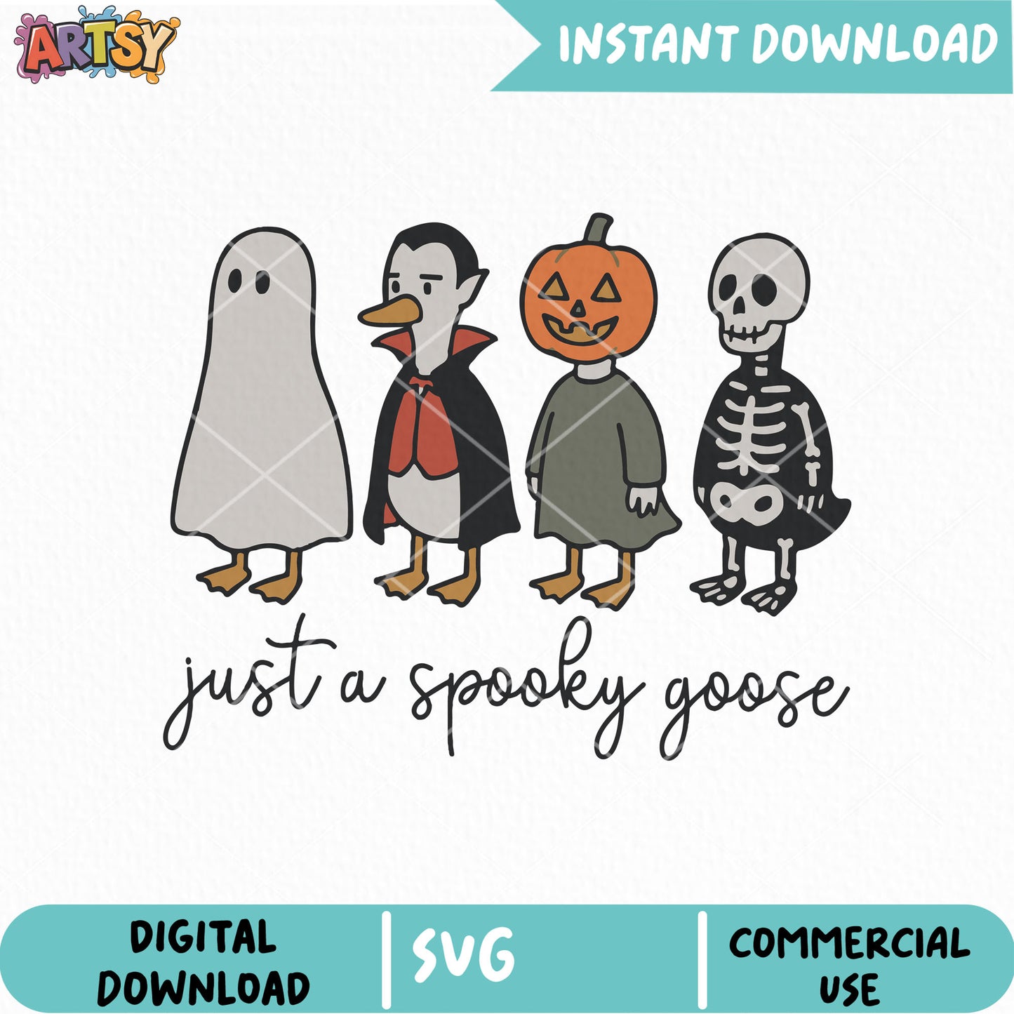 Just a spooky goose svg, goose halloween svg, spooky goose svg