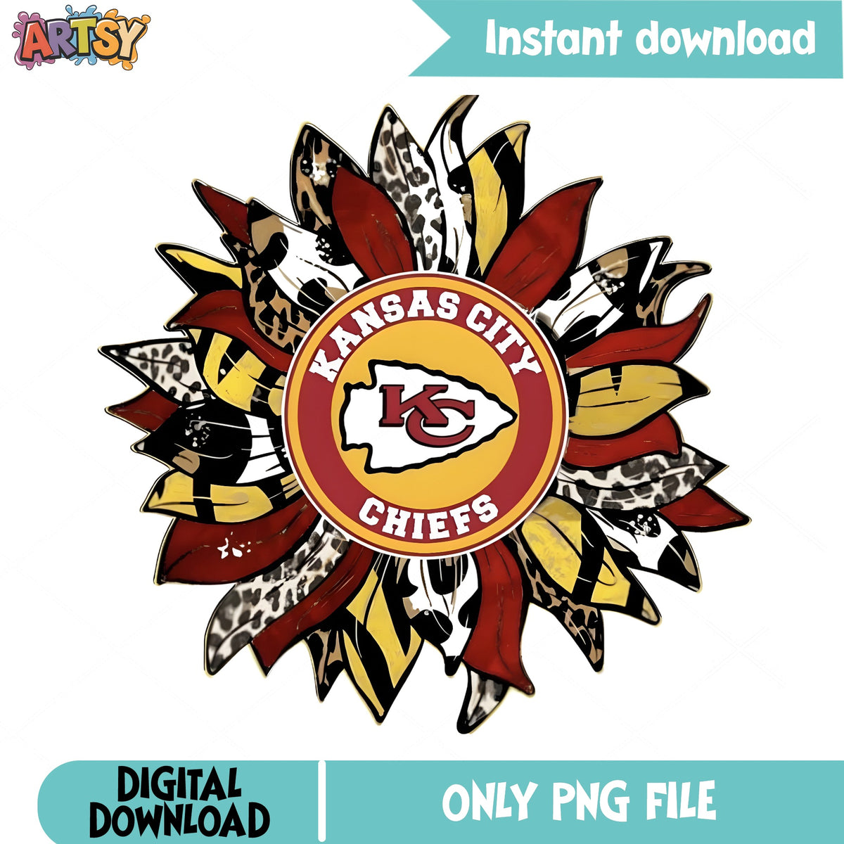 Kansas City Chiefs Sunflower PNG, Chiefs Football PNG, NFL PNG