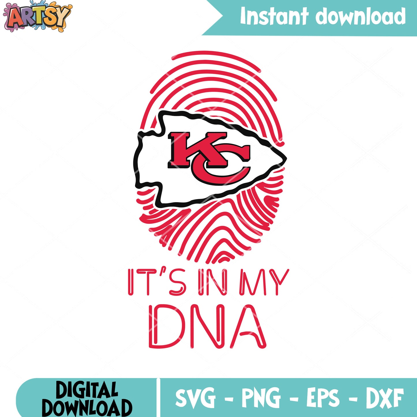 Kansas fingerprint arrowhead svg, american football svg, kc chiefs svg