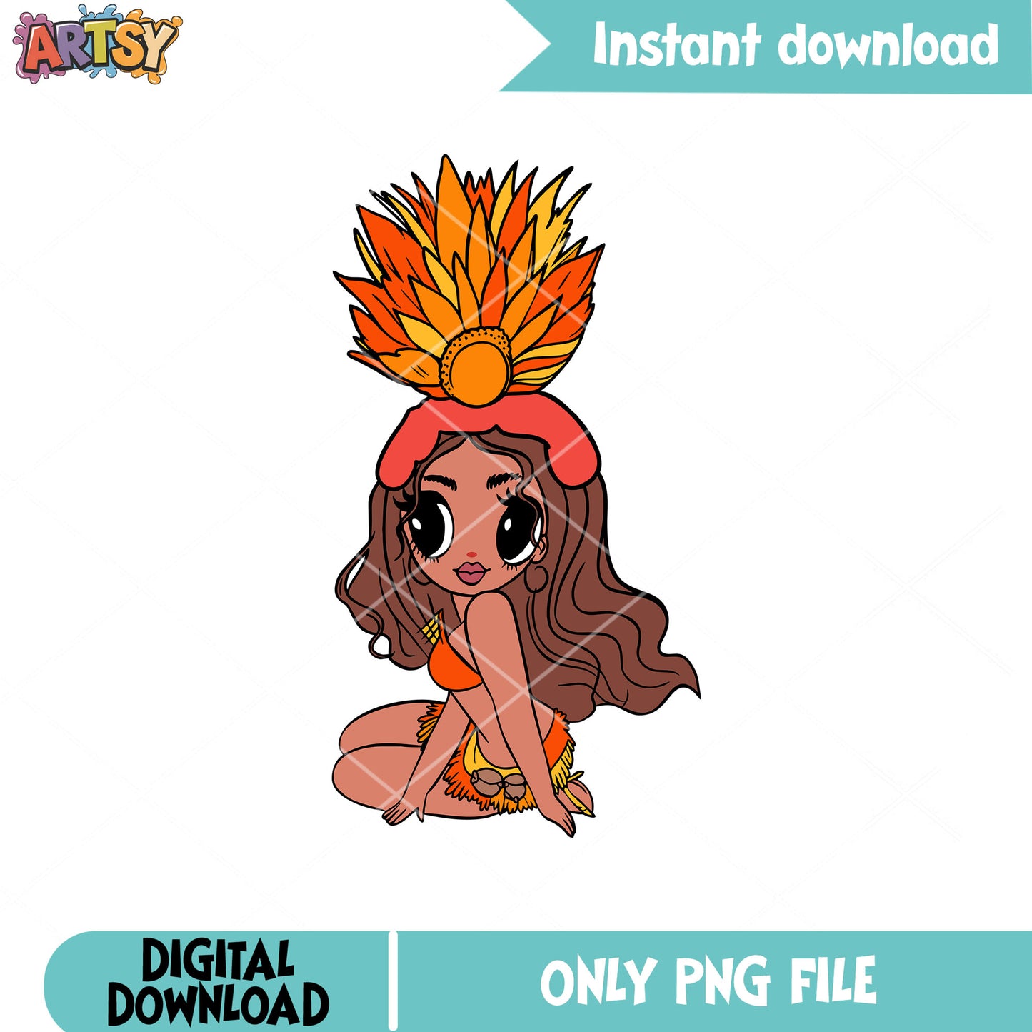 Karol G cartoon cute png design, karol g png, Tropicoqueta png