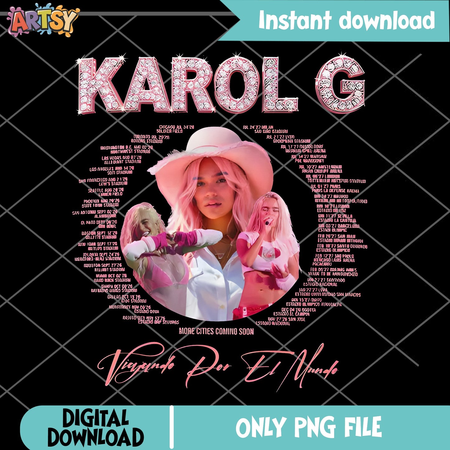Karol G Viajando Por El Mundo Tour PNG, Singer PNG, Concert PNG