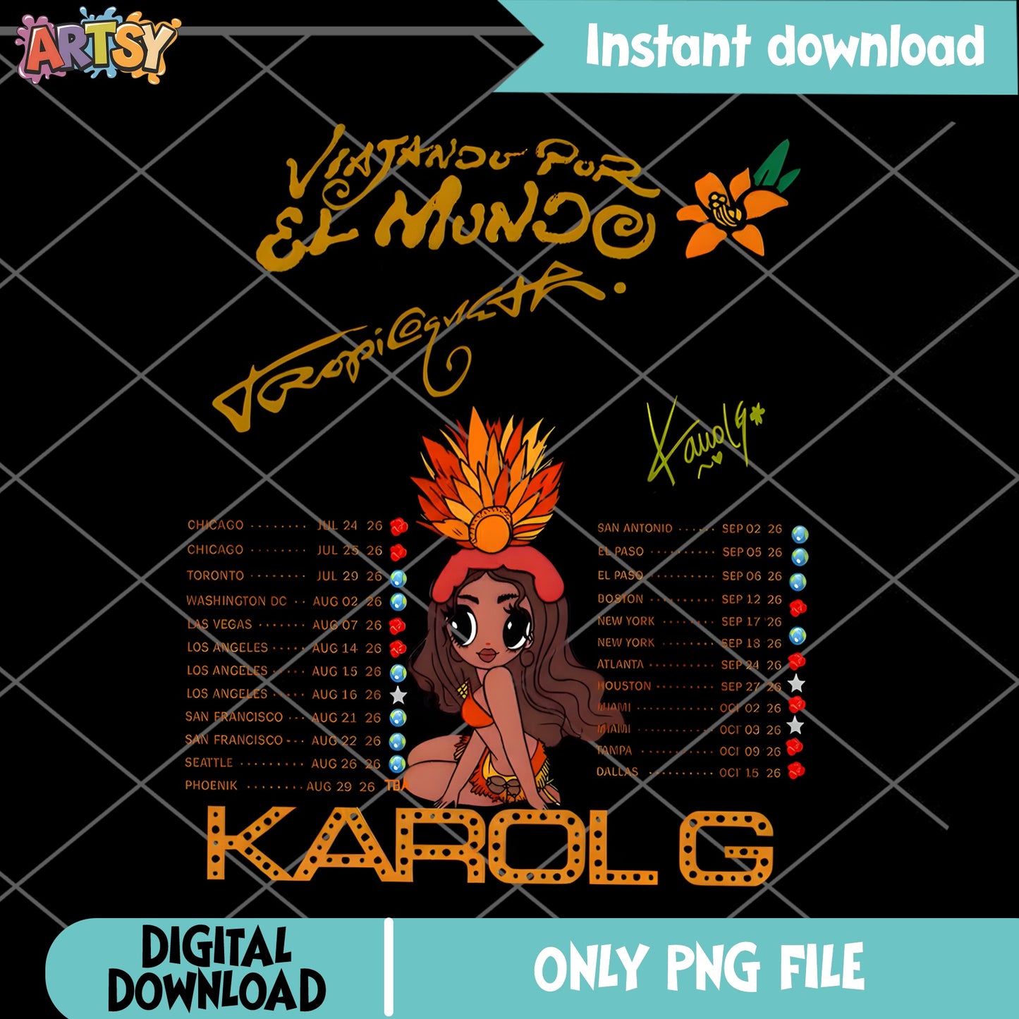 Karol G Viajando Por El Mundo Tour PNG, Tropicvltur PNG, Concert PNG