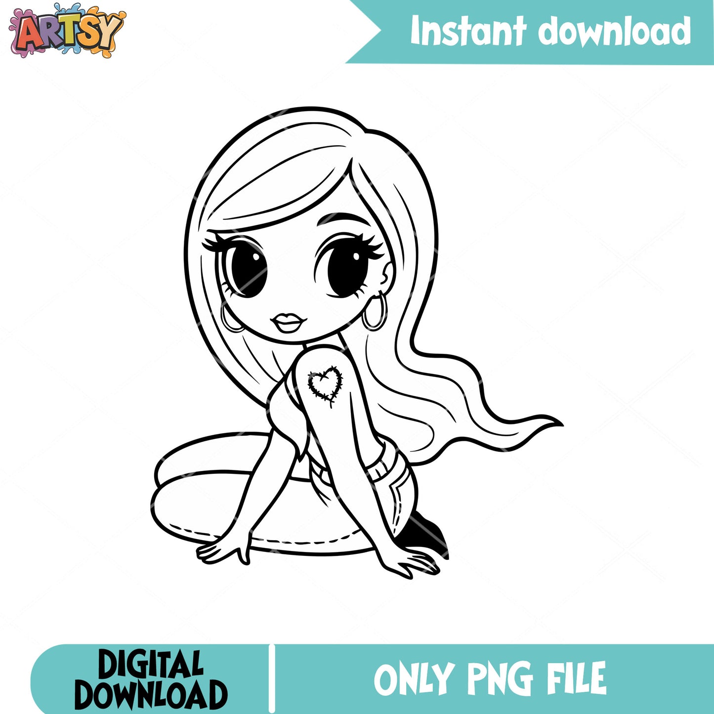 Karol g cartoon outline png, karol g cartoon png, karol g png