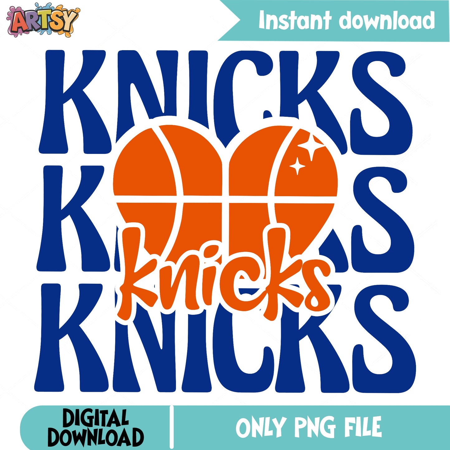 Knicks Basketball Heart PNG, NY Knicks Fan Shirt, NBA PNG