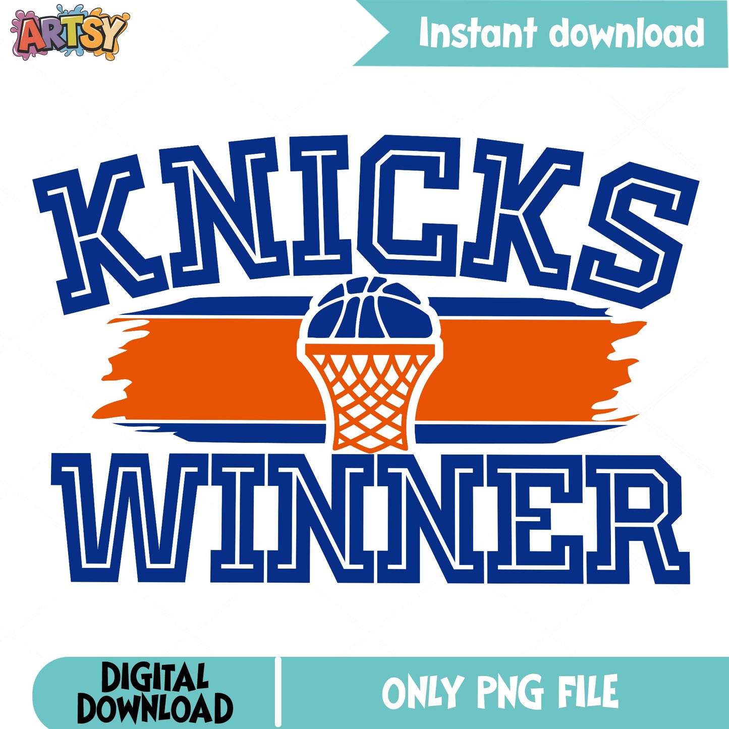 Knicks Winner Basketball PNG, New York Knicks PNG, NBA Fan PNG