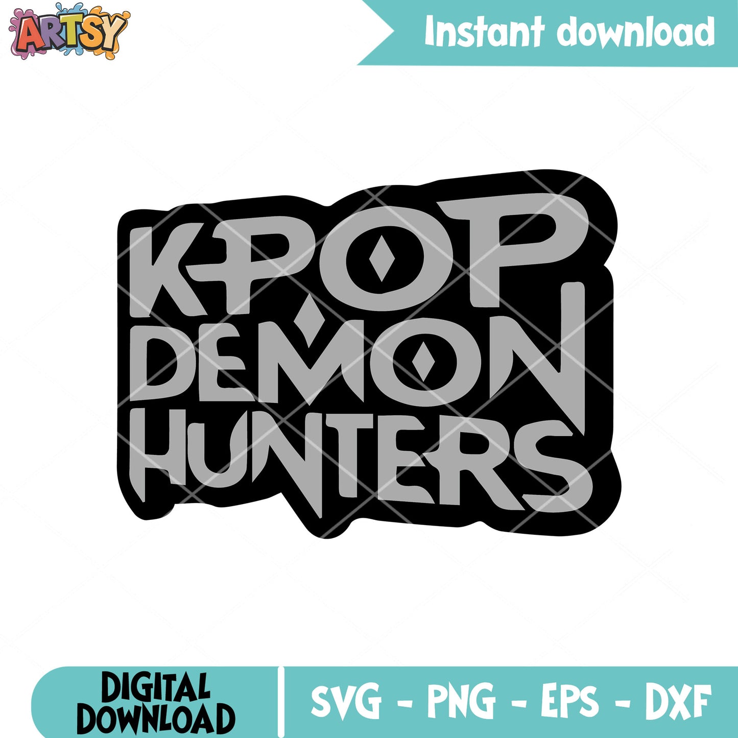 Kpop demon hunters text svg, kpop netflix svg, kpop huntrix svg