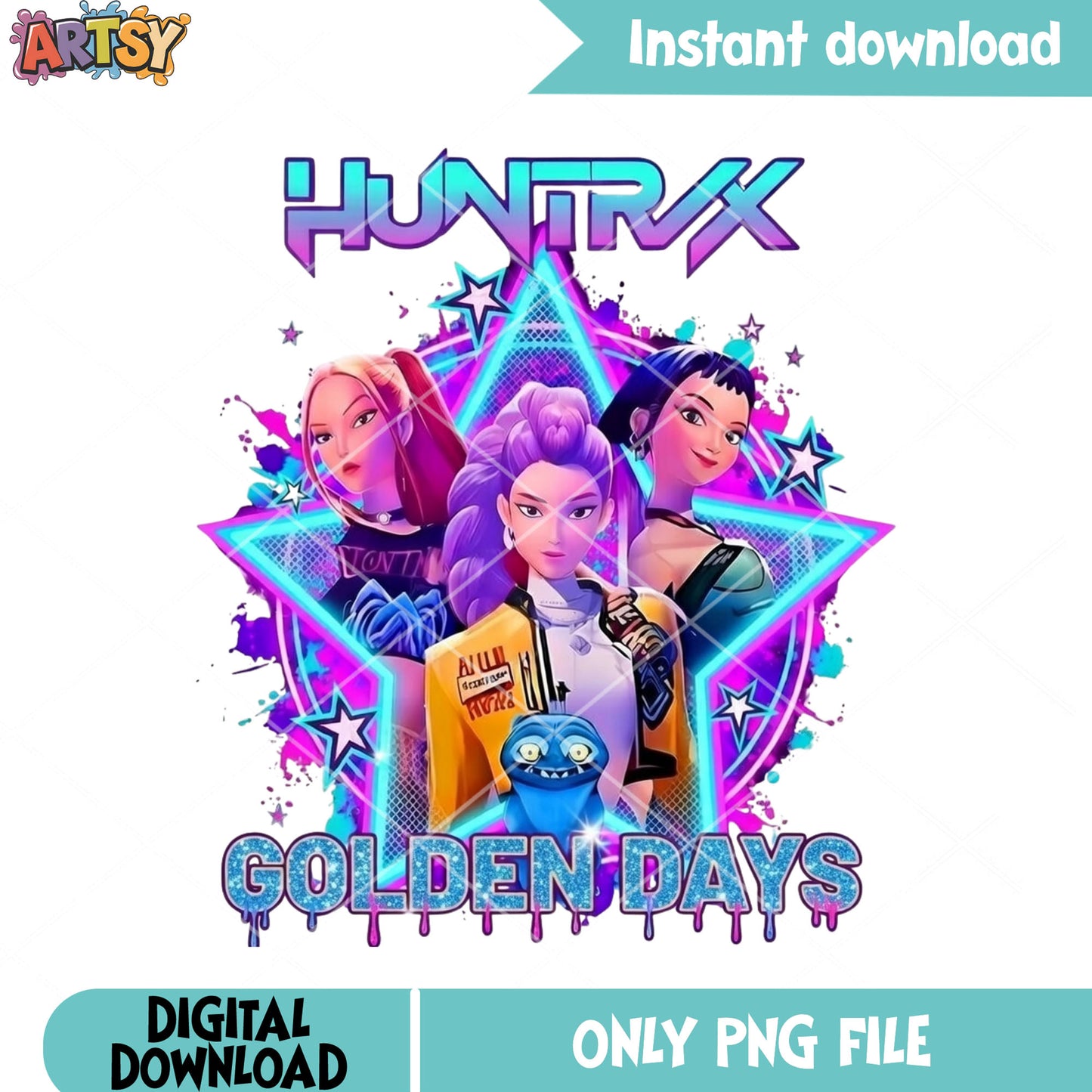 Kpop star huntrix derpy png, Kpop demon hunter png, huntrix golden png