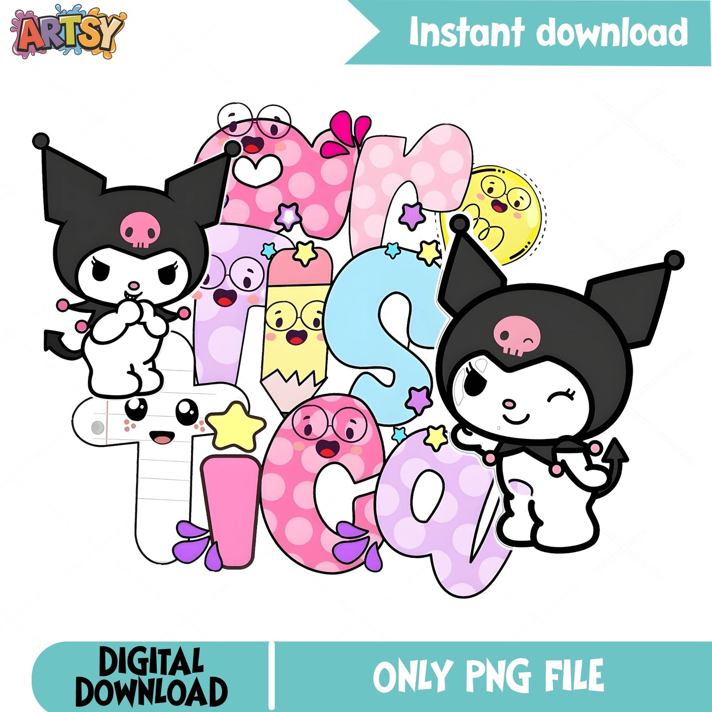 Kuromi Birthday PNG, Sanrio Kuromi PNG, Kids Birthday PNG