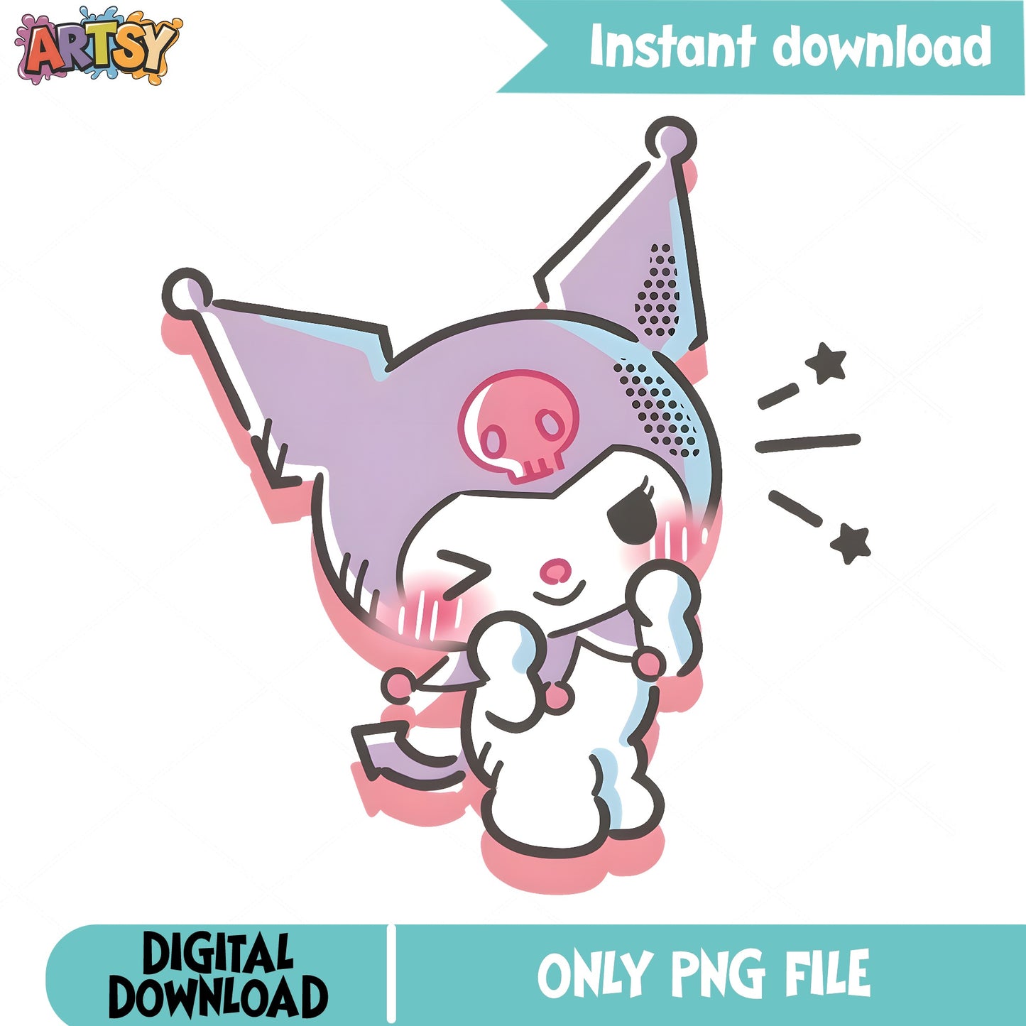 Kuromi Cute Kawaii PNG, Sanrio Character PNG, Kuromi PNG
