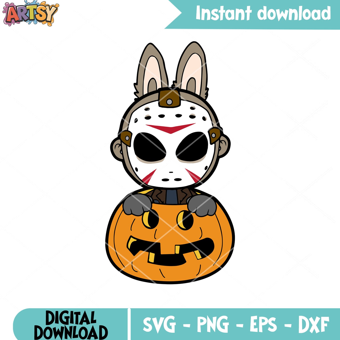 Labubu horror pumpkin svg, labubu halloween costume svg