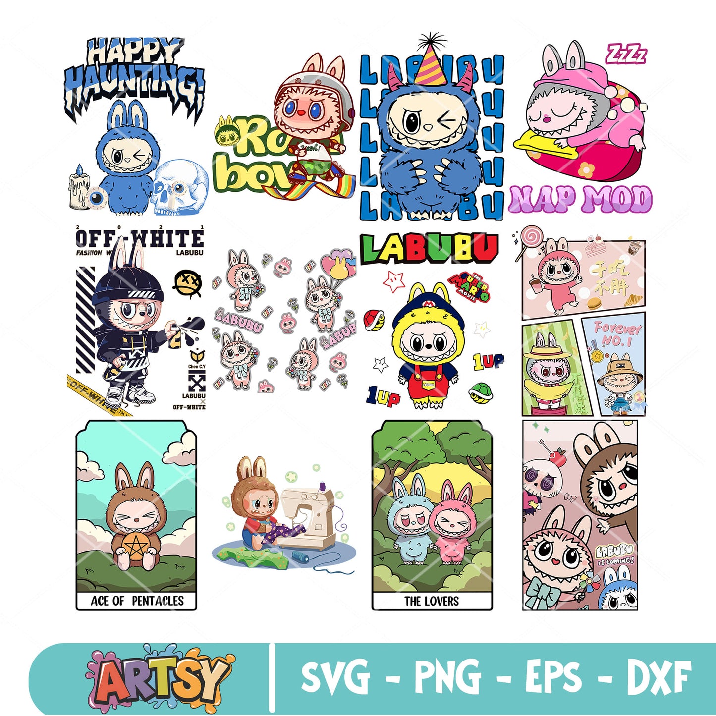 Labubu the monster svg bundle