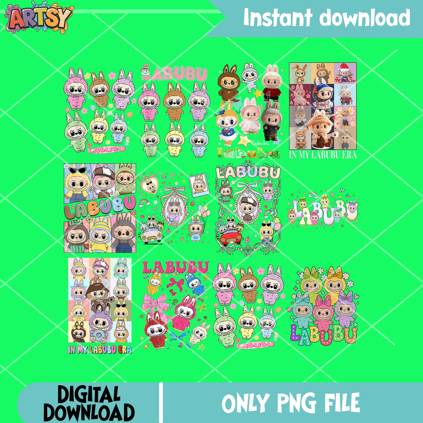 Labubu vibes png bundle, labubu near me png, bow tie png