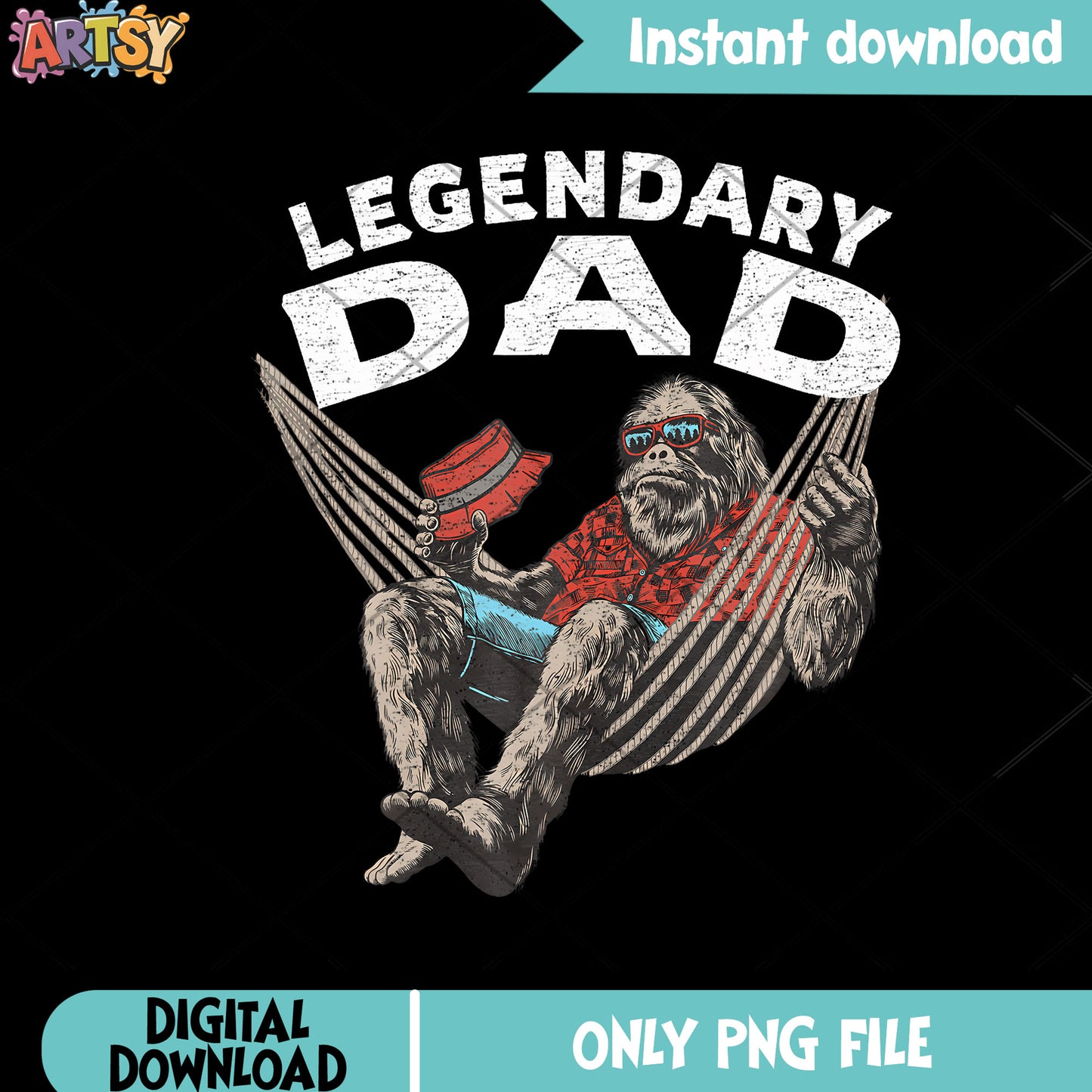 Legendary saying funny dad png, hawaii png, monkey png