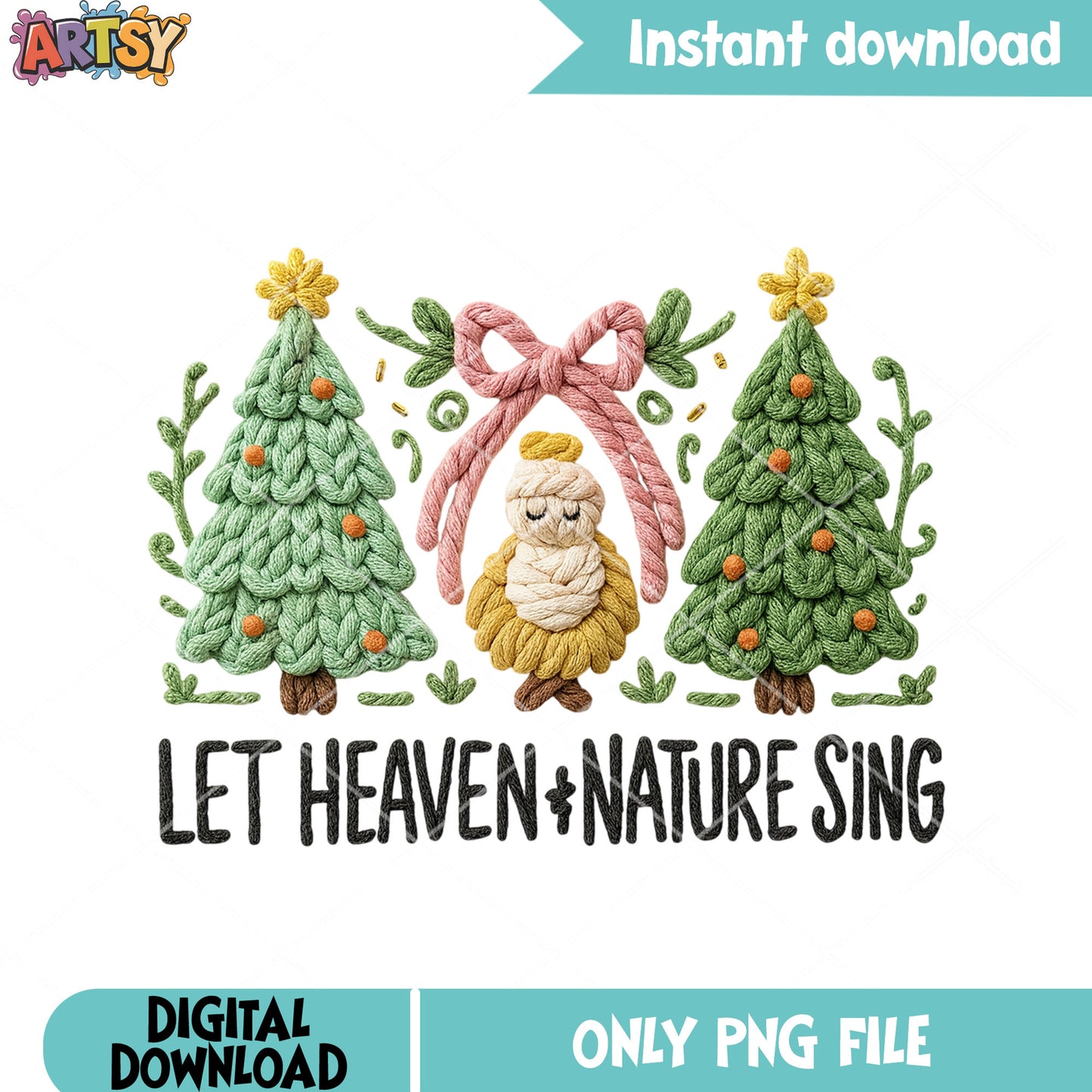 Let heaven nature sing png, merry christmas png, christmas tree png