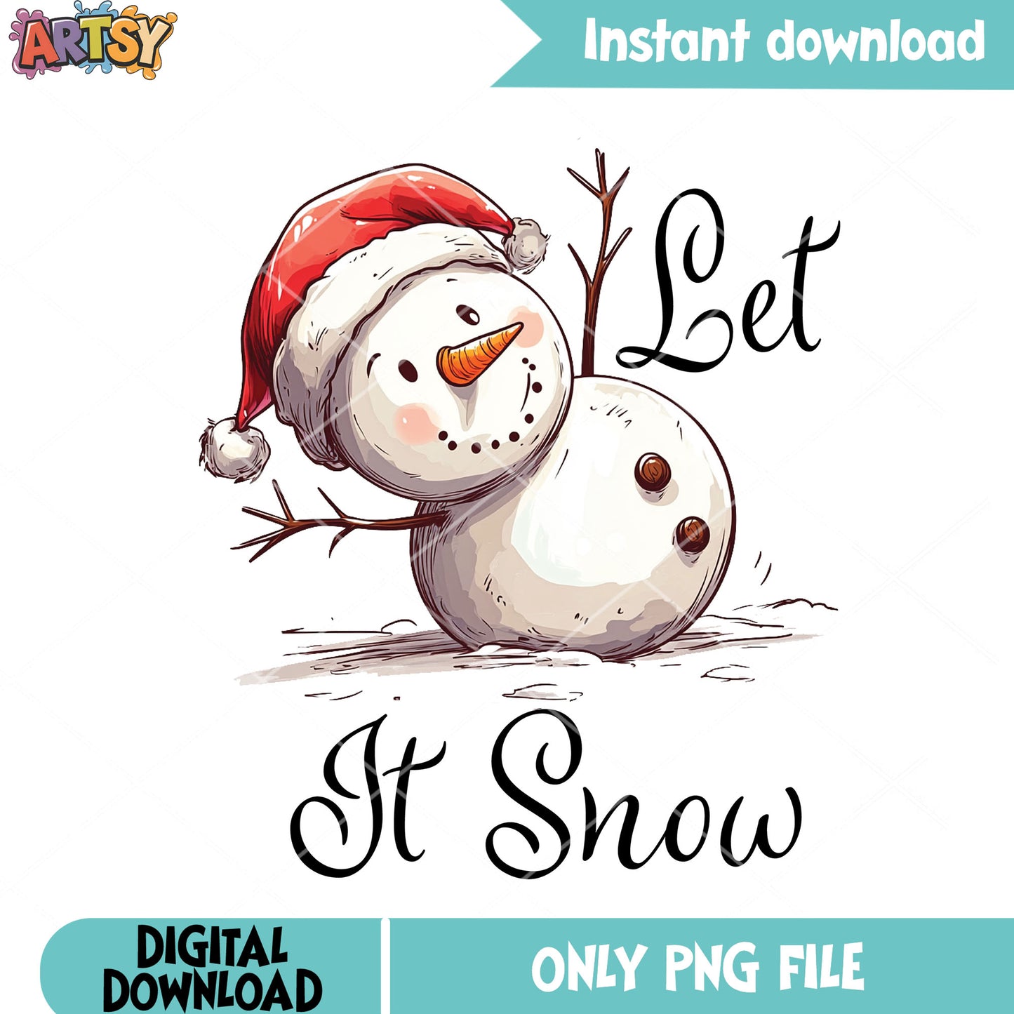 Let it snow png, merry christmas png, christmas snowman png