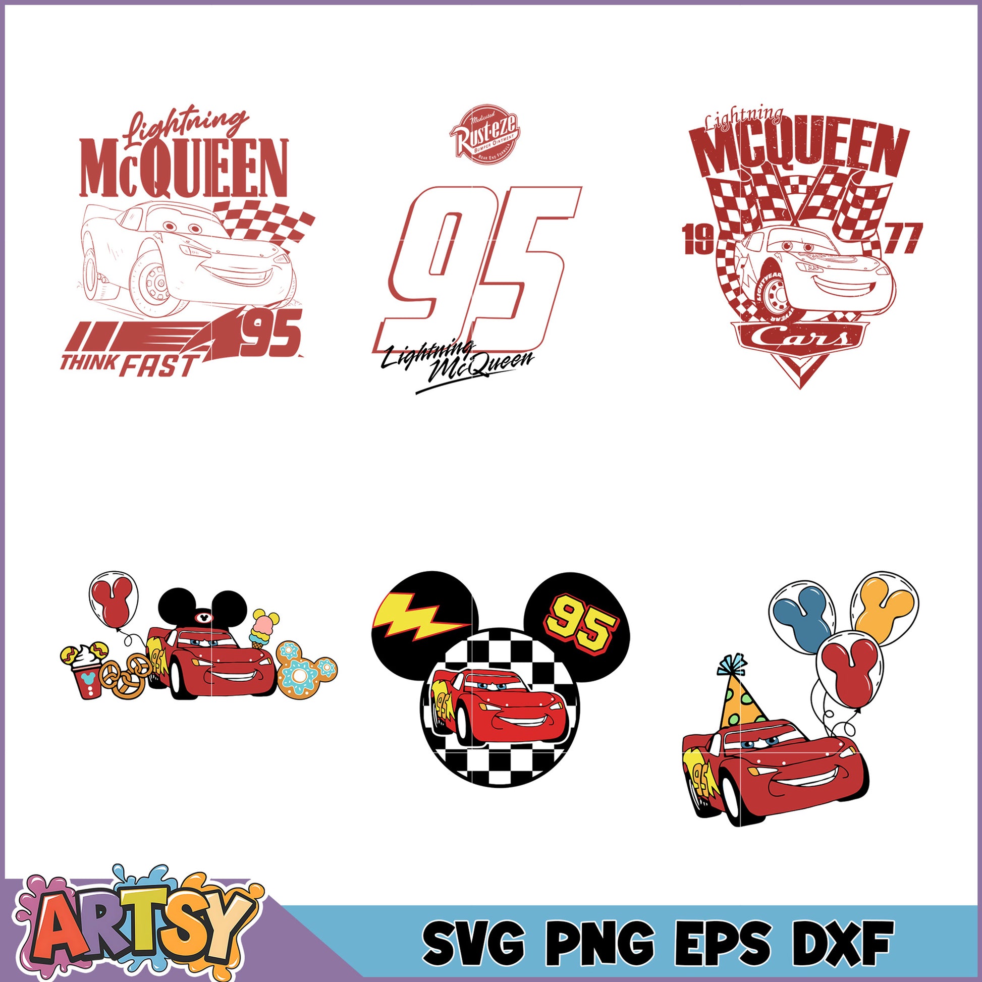 Lightning McQueen SVG Bundle Cars Designs