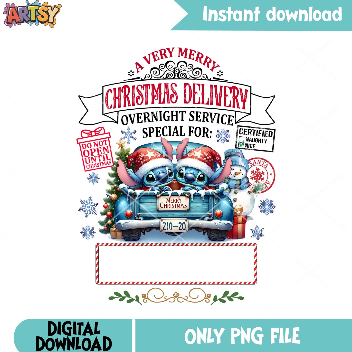 Lilo and stitch christmas gifts png, stitch png, disney christmas png