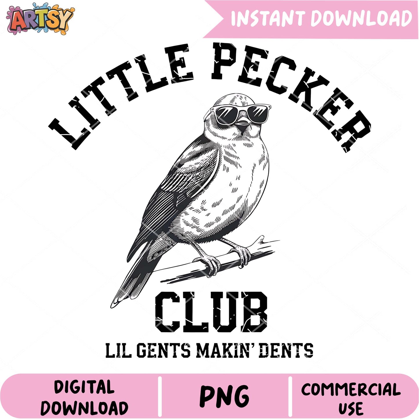 Little Pecker Club PNG Design
