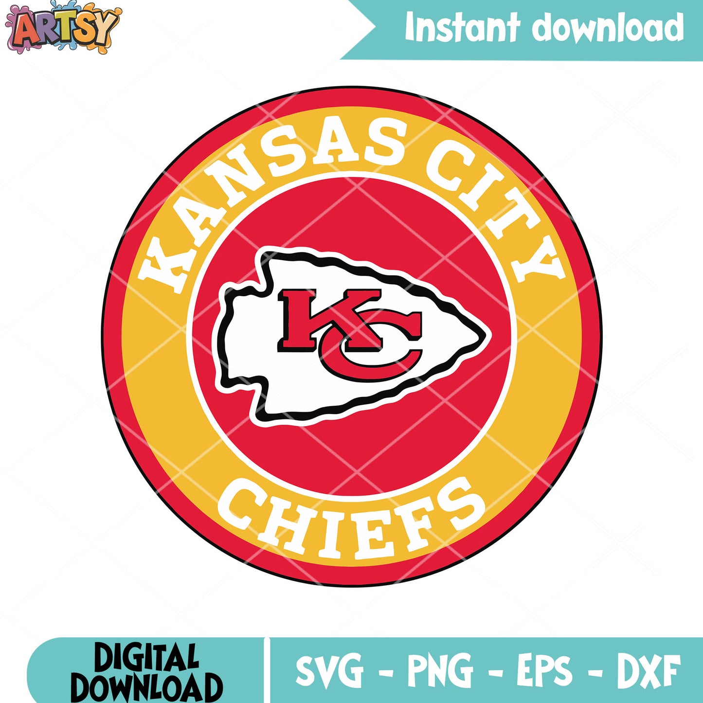 Logo nfl team football svg, AFC West svg, Kansas city chief svg